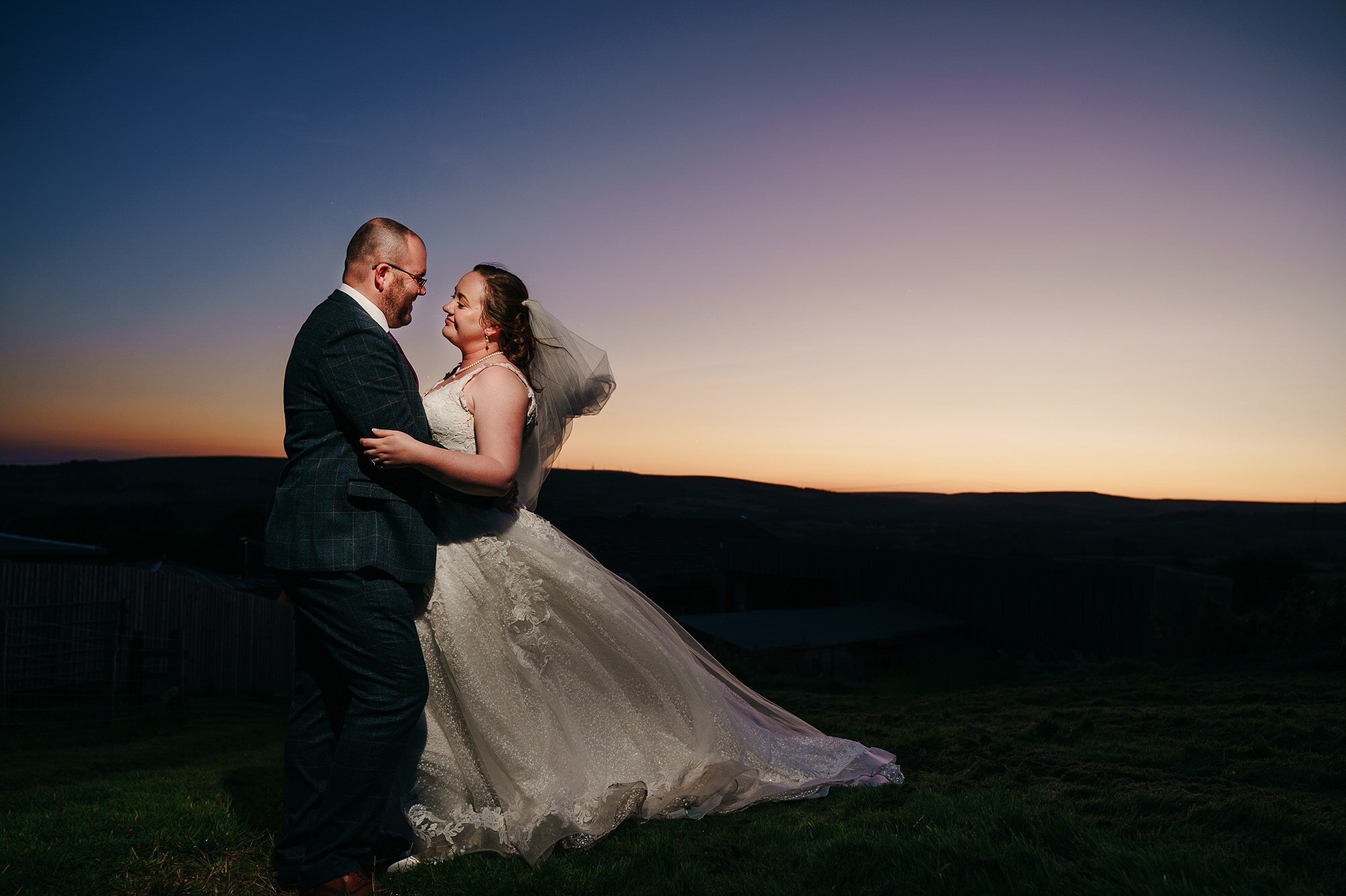  Wellbeing Farm Wedding Photography Cheshire Wedding Photographer Martyn Hand Sunset Portrait 