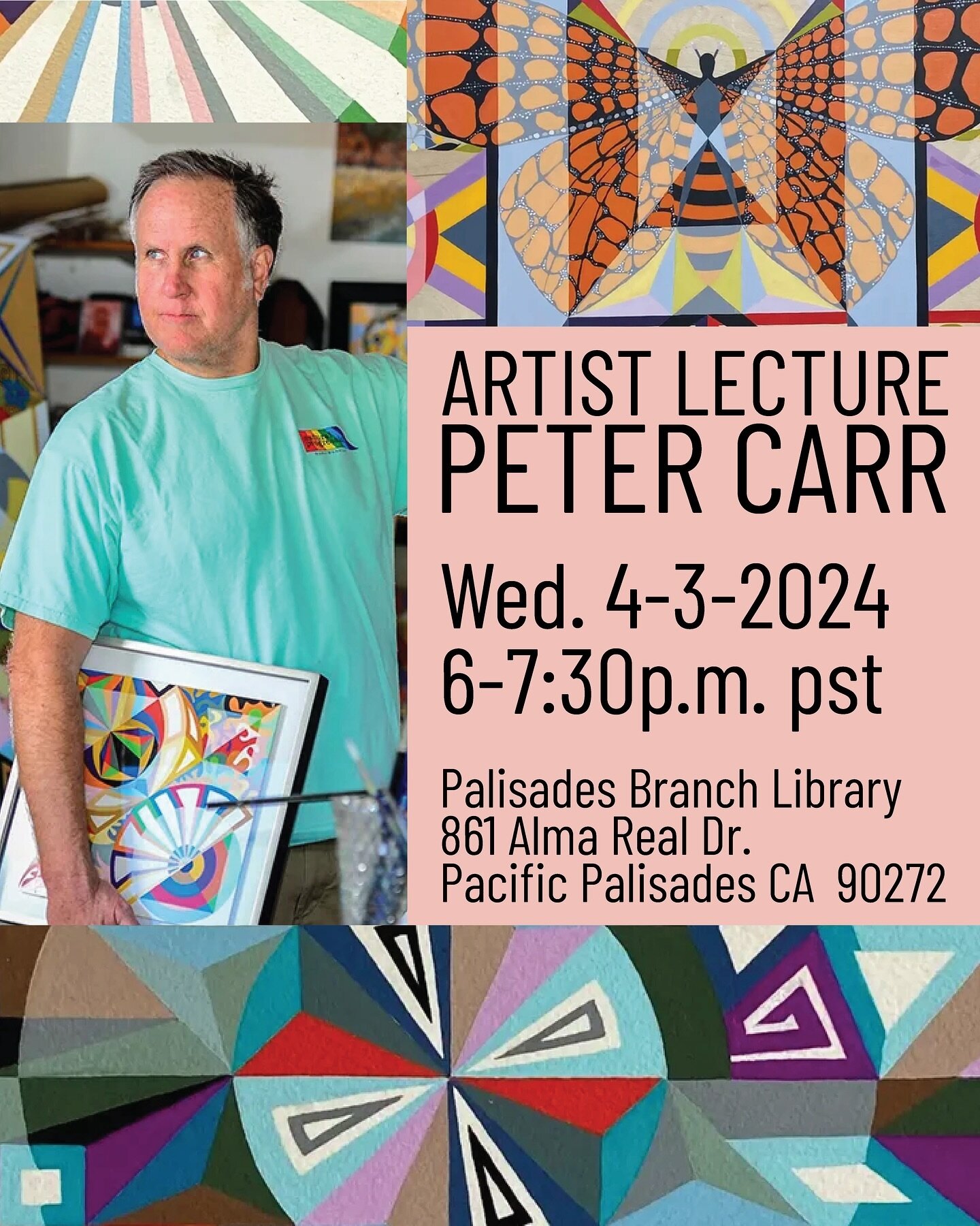 Peter Carr, a local Palisadian, will be discussing his art and artist process with us on Wednesday, April 3, 2024 at the Palisades Branch Library from 6:00 pm -7:30pm.