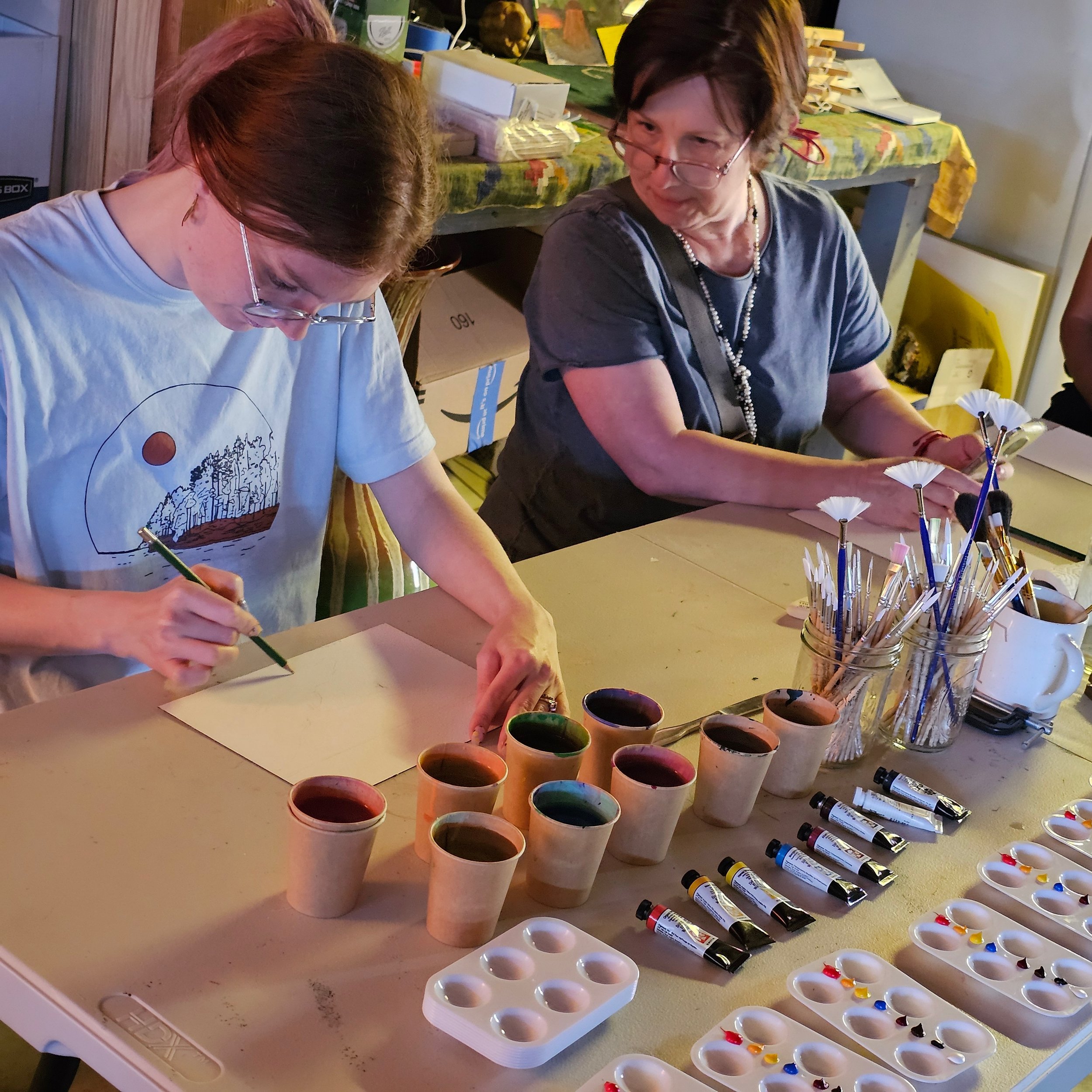 Photos from the Watercolor Demo with Belinda last weekend. 🏝️🌅