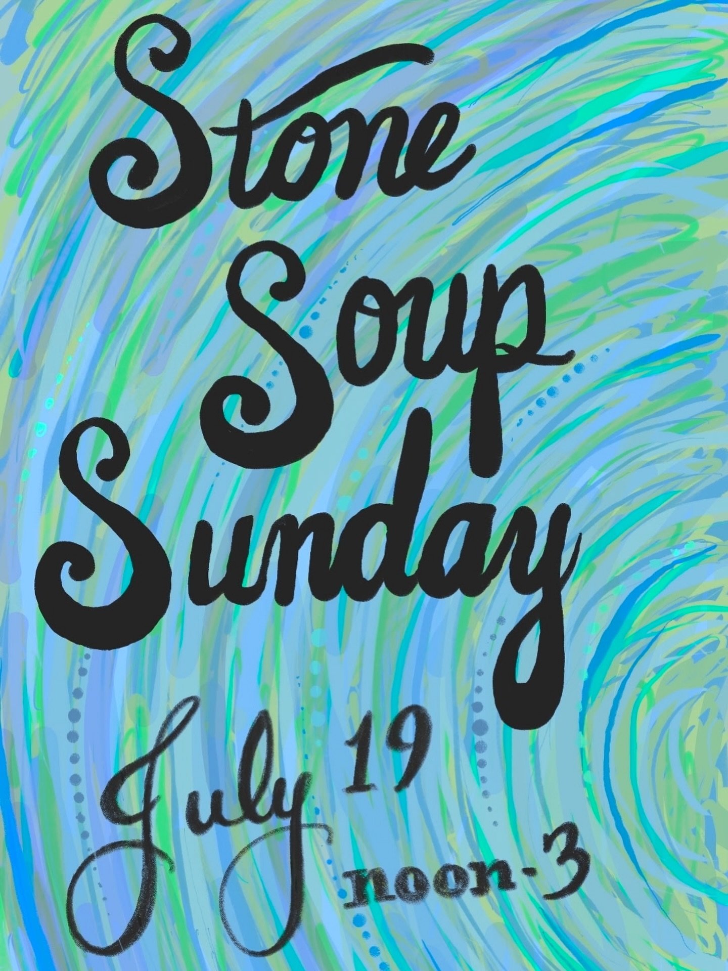 Stone Soup Sunday 7/19, 12-3 pm in Venice, CA. Bring an art project to work on, a smile, and something for the soup pot. 🌻

1161 Palms Blvd
Venice CA 90291