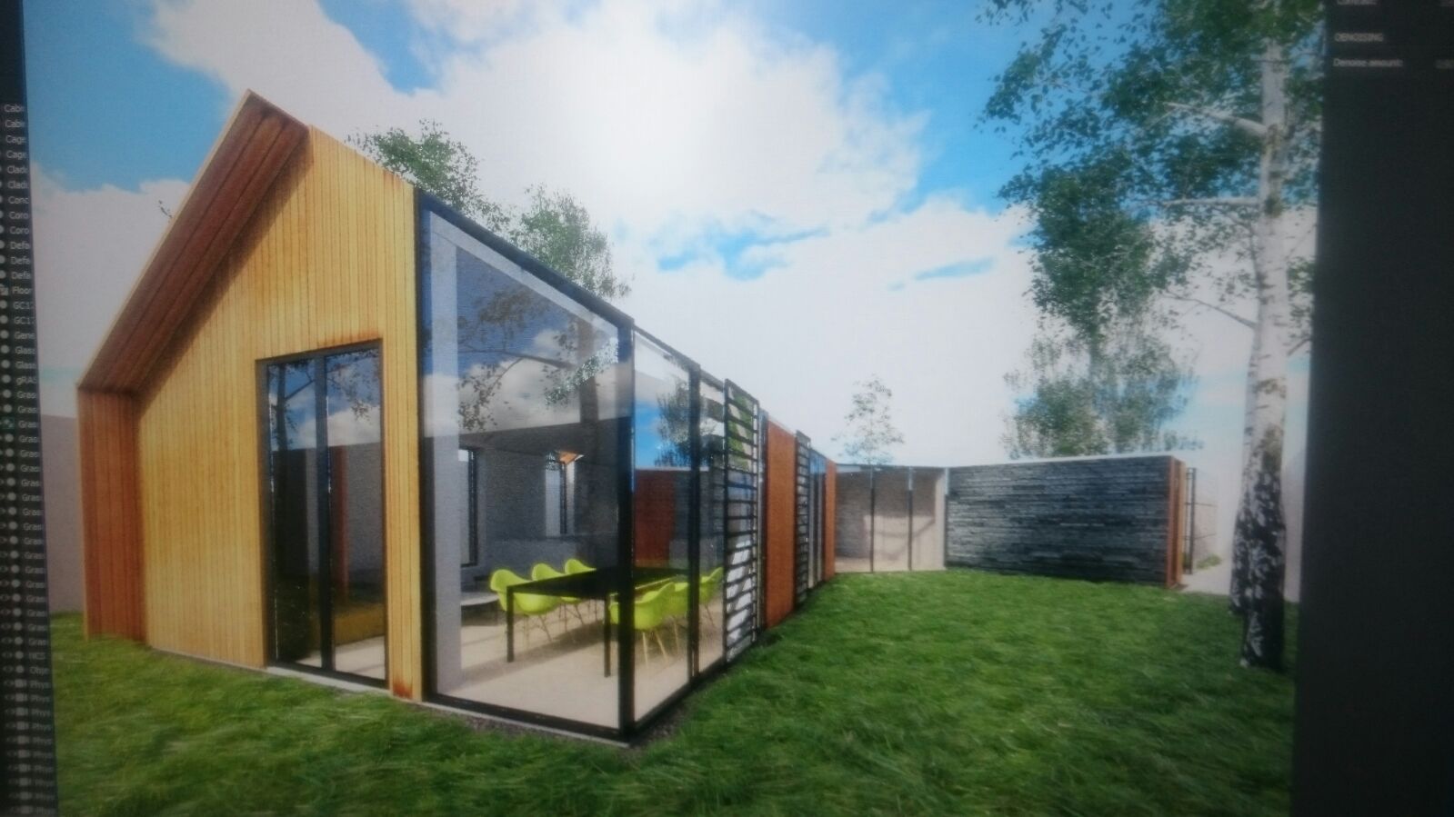 View from garden to living room
