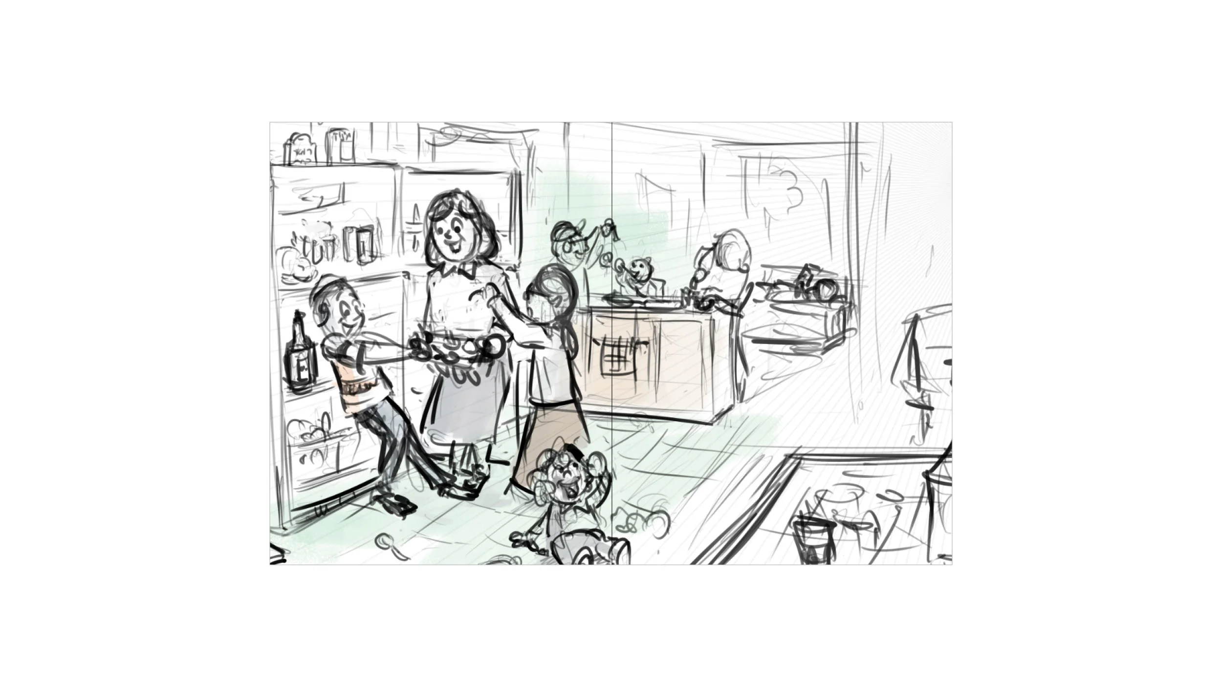 Initial sketches by the talented Yoel Judowitz