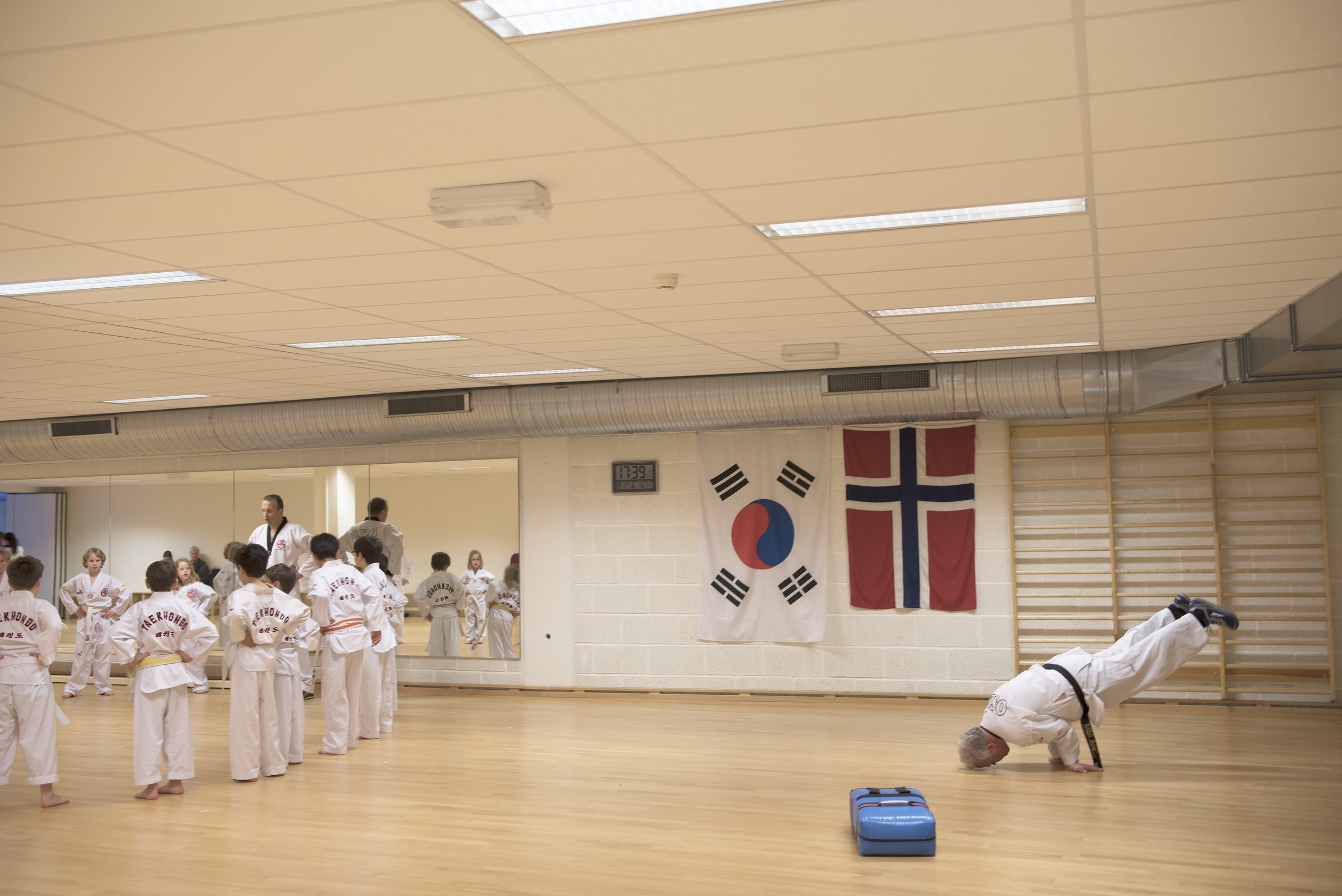  Asbjørn hold a karate class with children. For Norway’s institution of Human Rights, 2017.  