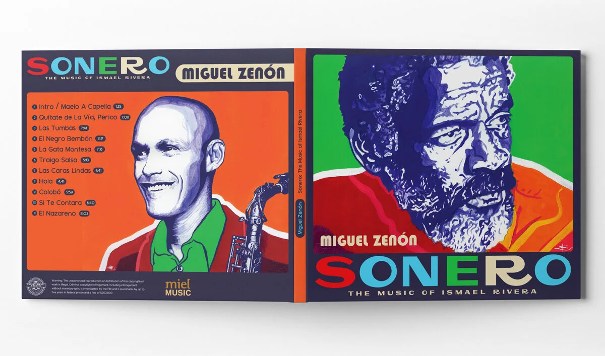 Front & Back Covers' illustrations for Miguel Zenón album "Sonero"
