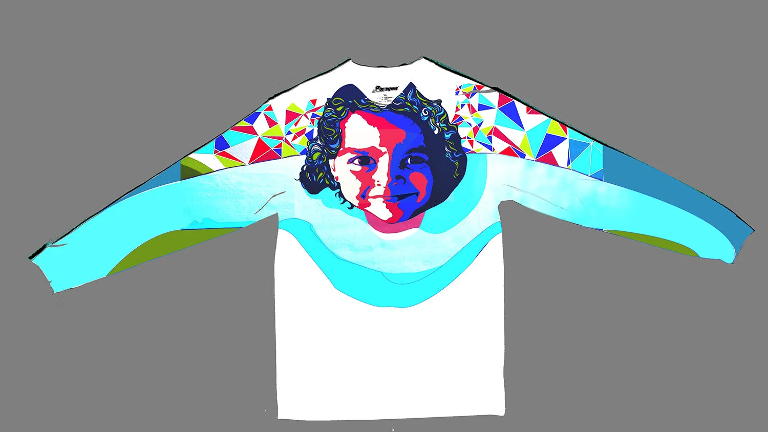 Design for sublimated long sleeve shirt inspired in mural "Solidarity" 2014