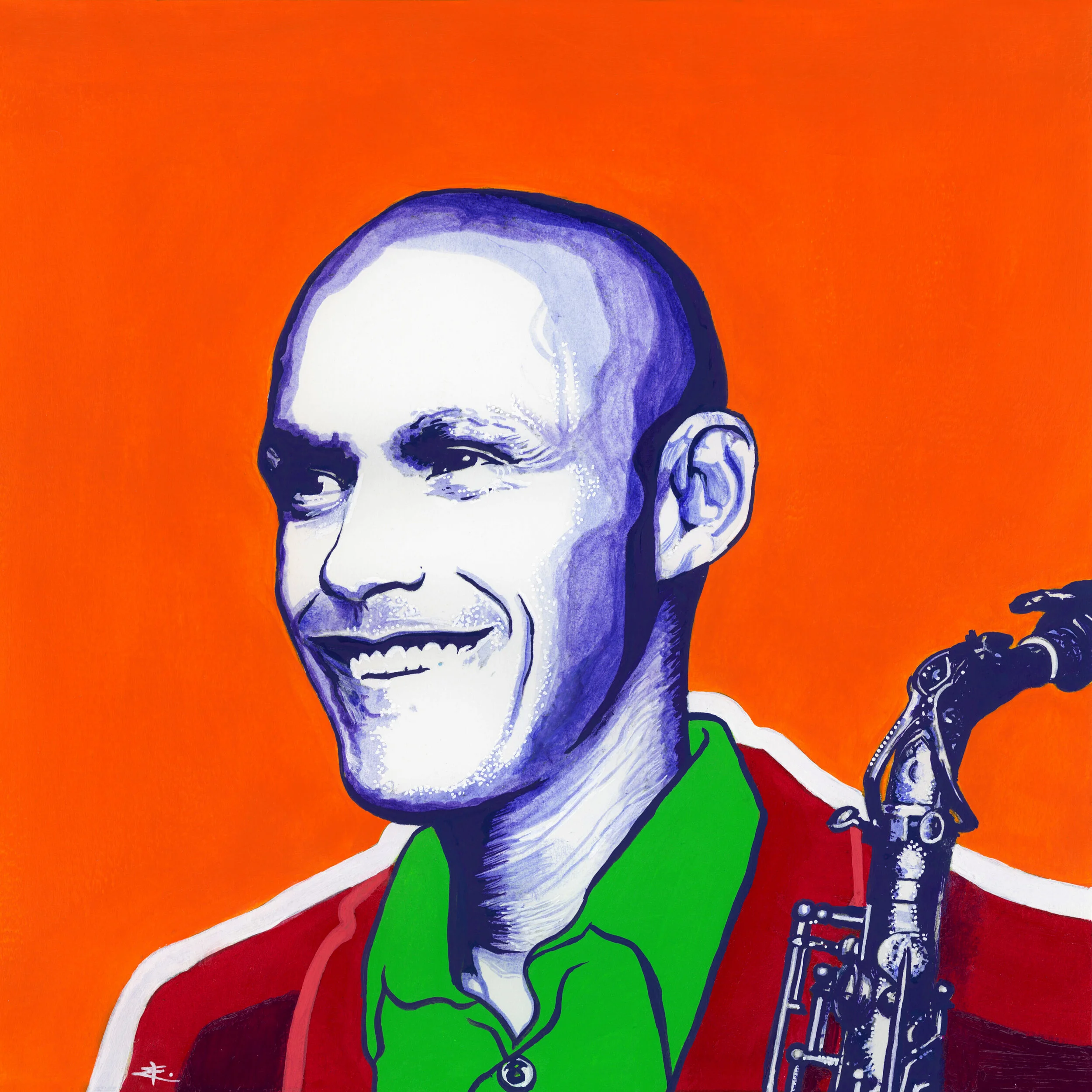 Detail of back cover illustration for Miguel Zenón's album "Sonero"