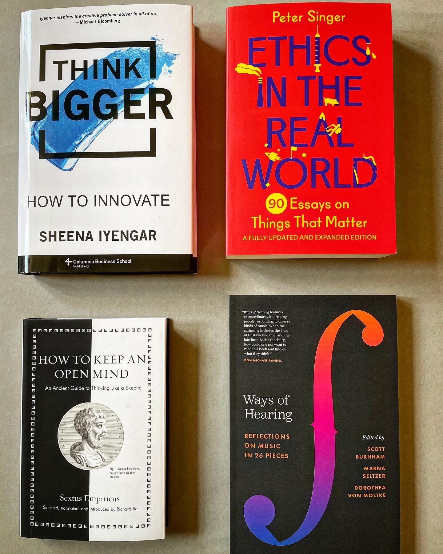 Something to think about&hellip;. 🤔 

&lsquo;Think bigger&rsquo;
Offers an innovative evidence-backed method for generating big ideas and upends the myth that big ideas are reserved for a select few. 💡 

&lsquo;Ethics in the Real World&rsquo;
A Ful