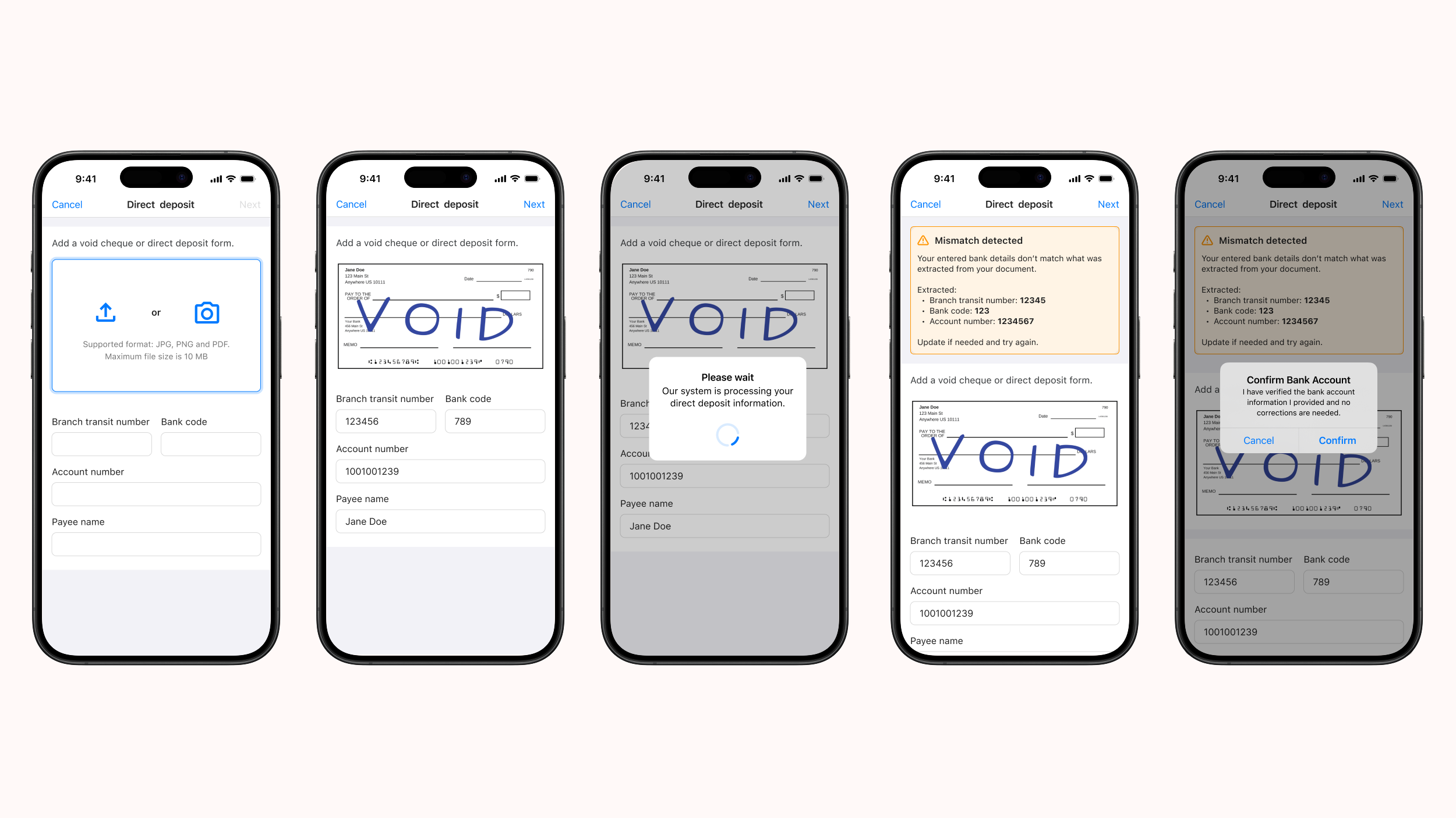 AI-assisted bank account information verification