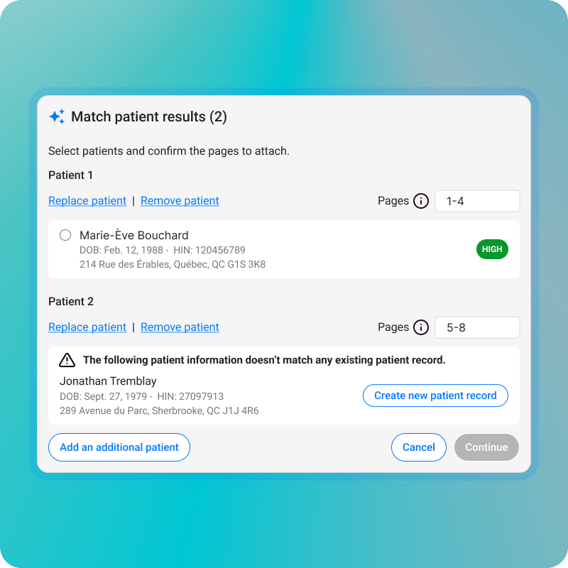 AI-Assisted match patient results