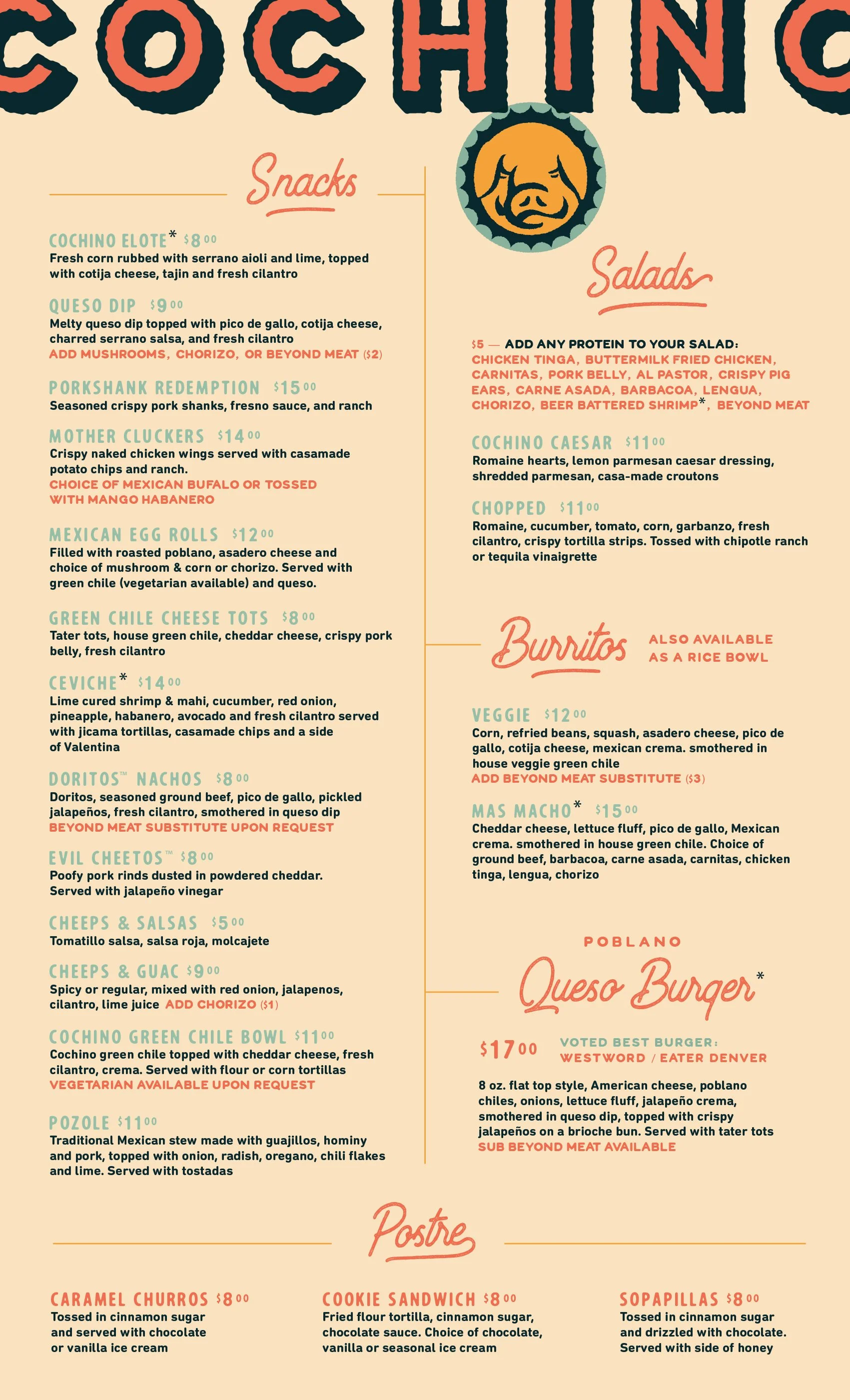 Discover Cochino Taco's Edgewater Menu Tacos, Burritos & More