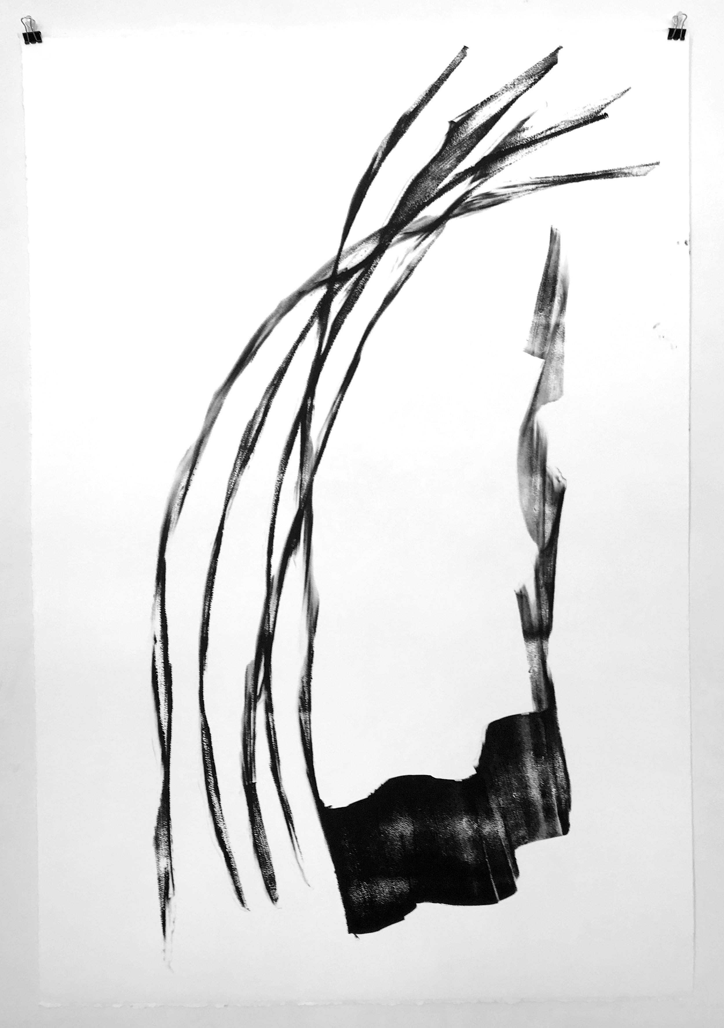  Slashes, 2019, Litho ink on paper, 44 x 30 inches (unframed) 