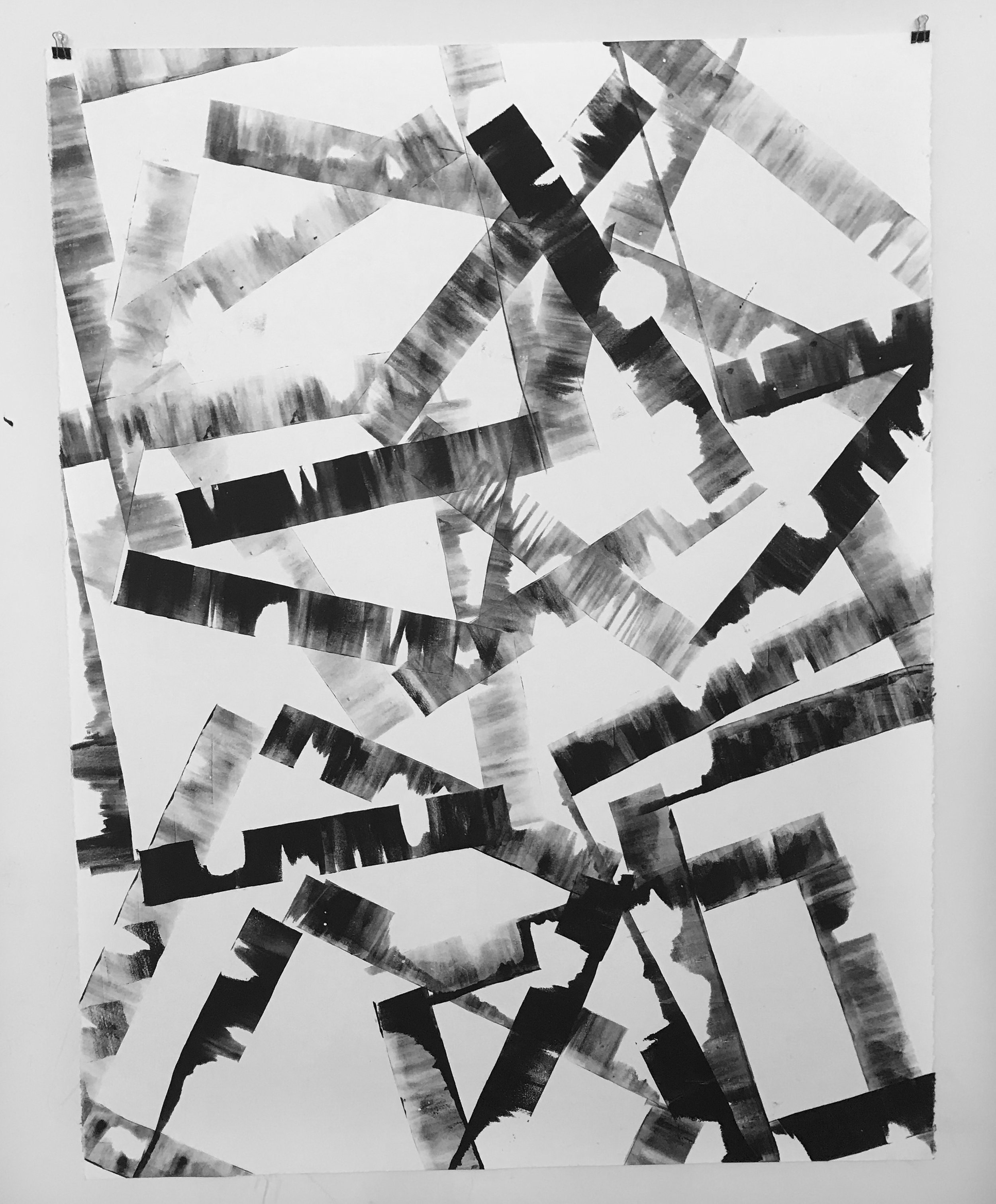 Frames Within A Frame, 2019, Litho ink on paper, 50 x 38 inches (unframed) 