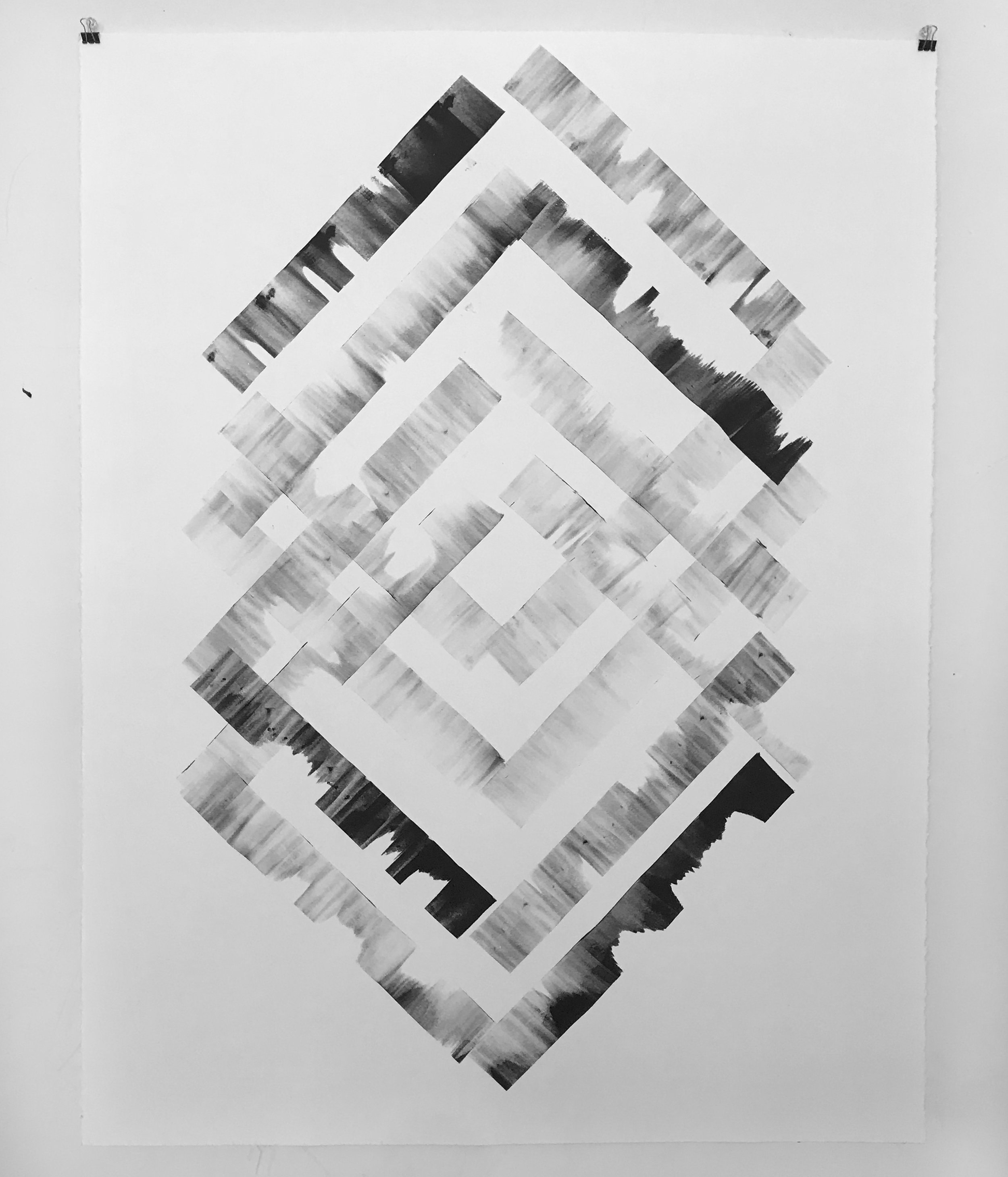  Diamond Movement, 2019, Litho ink on paper, 50 x 38 inches (unframed) 