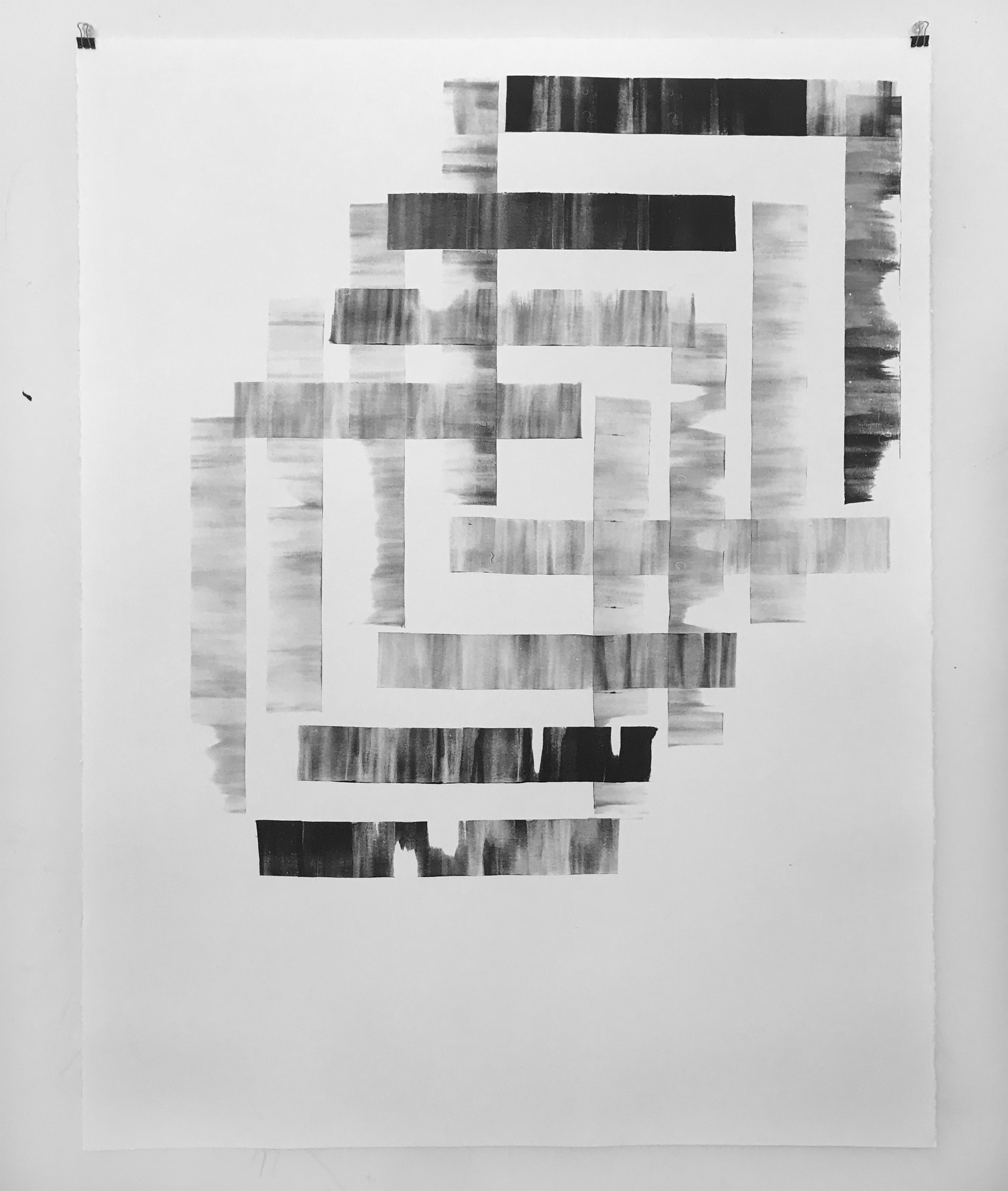  Squared Tunnel, 2019, Litho ink on paper, 50 x 38 inches (unframed) 