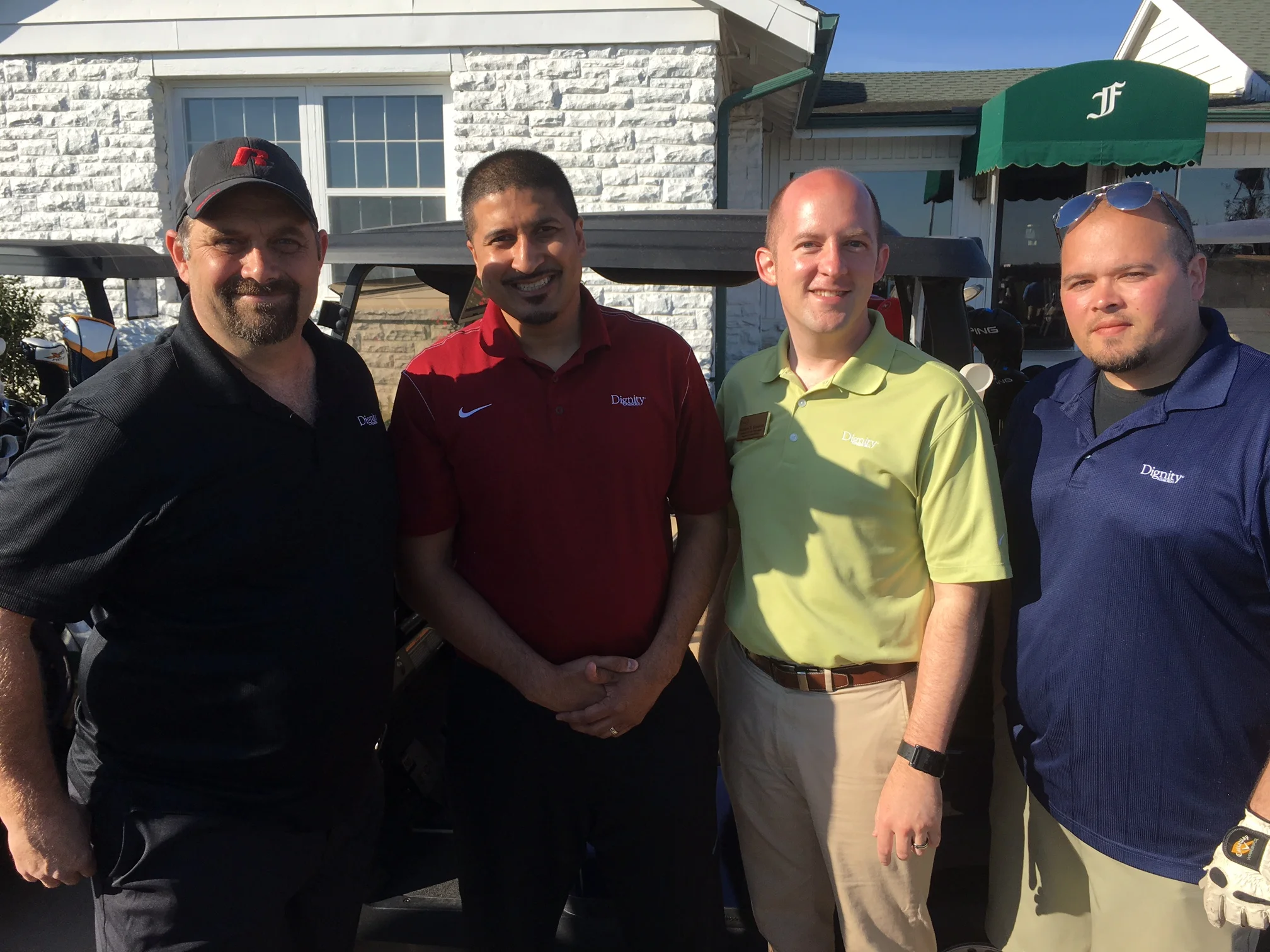 Pictured from left: Floye Lavarnway, Akhi Lala, Matthew Boydston and Tito Guzman - Dignity Memorial employees.