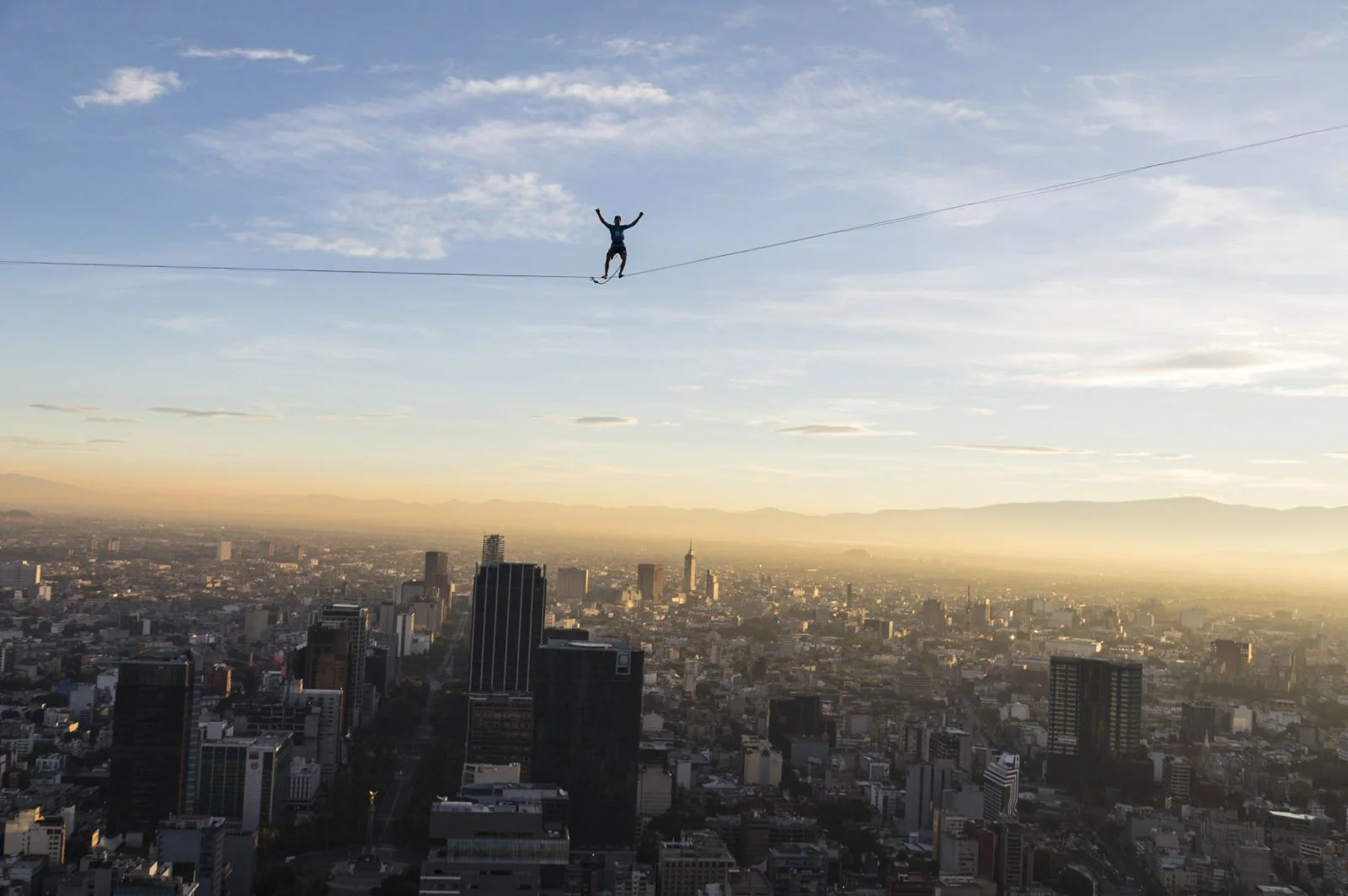 Urban Highline world record Mexico City
