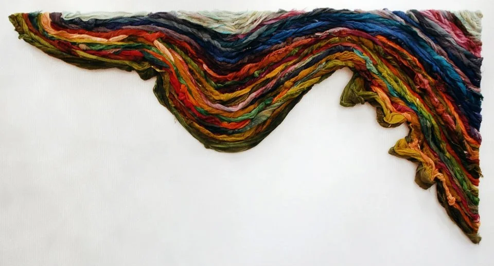   Interweave , 2014. Hand-dyed fabric on wood.&nbsp; 