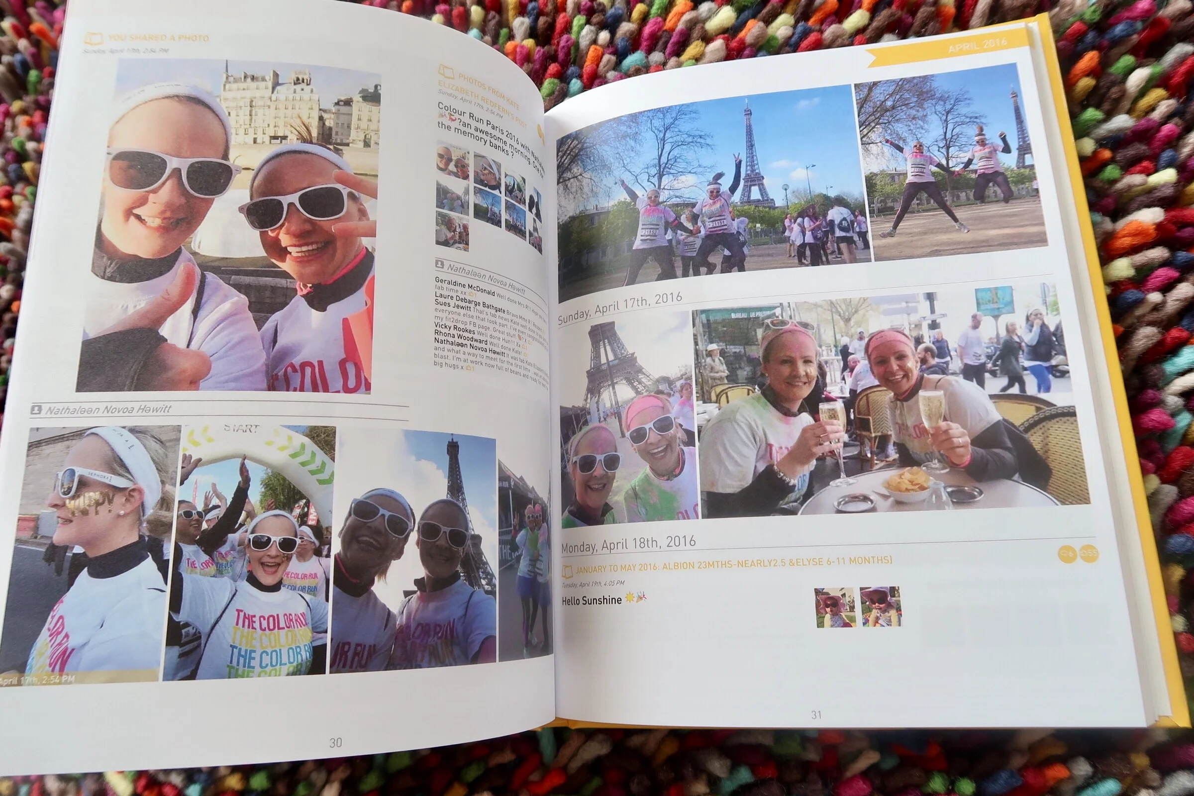 Memories from the "Colour Run" with my friend here in Paris, who I met through the superb Facebook Group that she runs "English Speaking Mums Living in Paris".