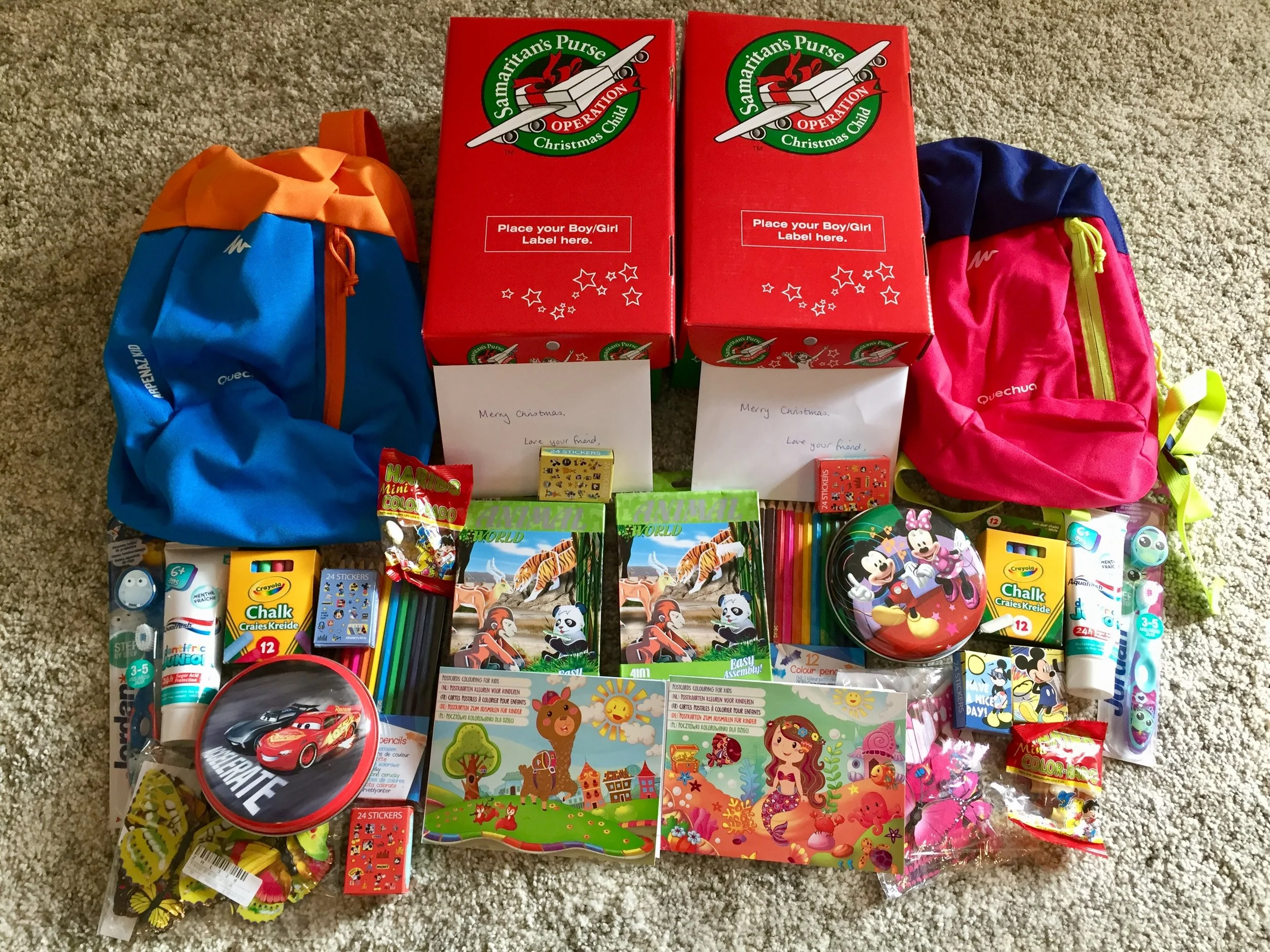 operation christmas child stickers