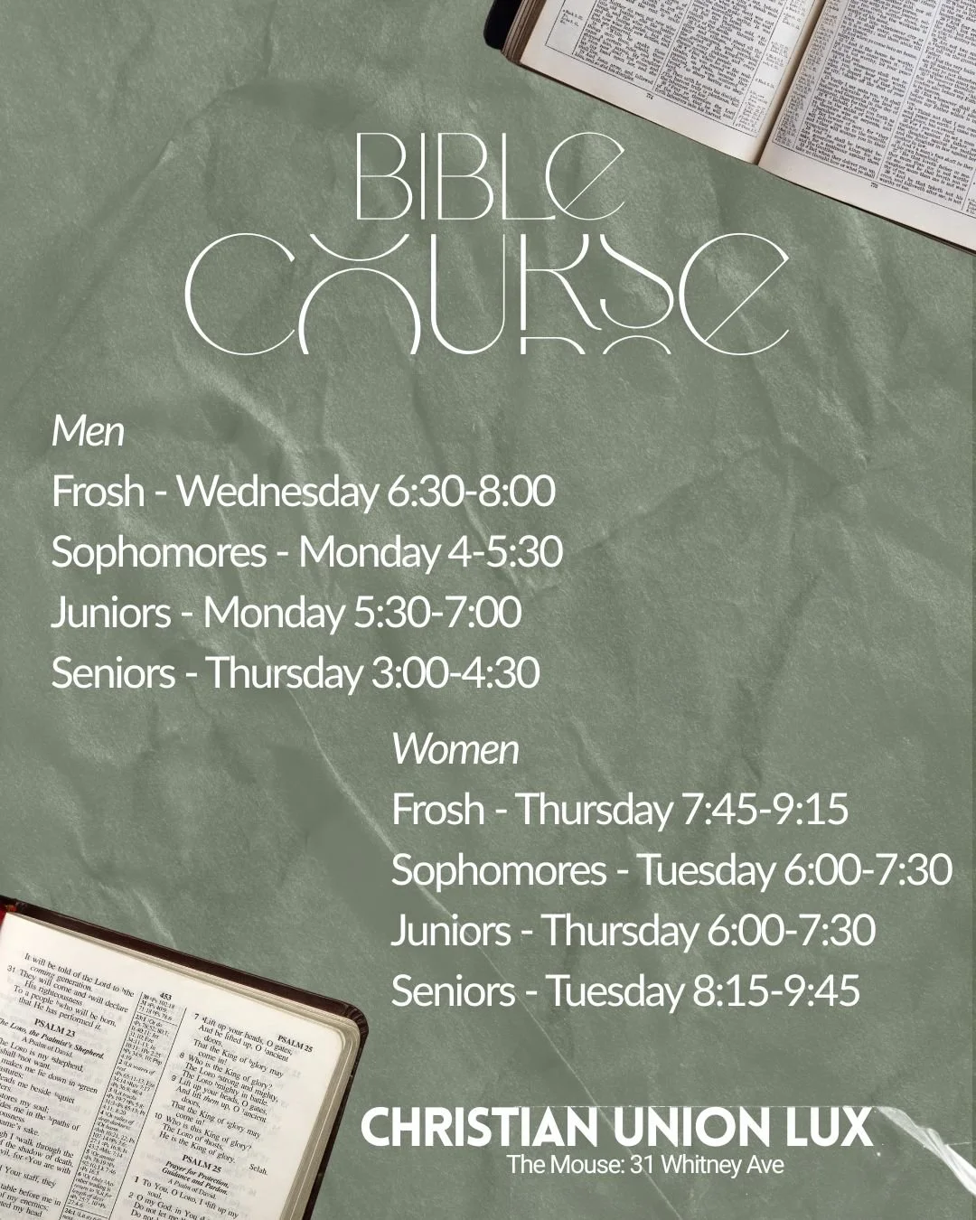 Bible Course — Christian Union LUX