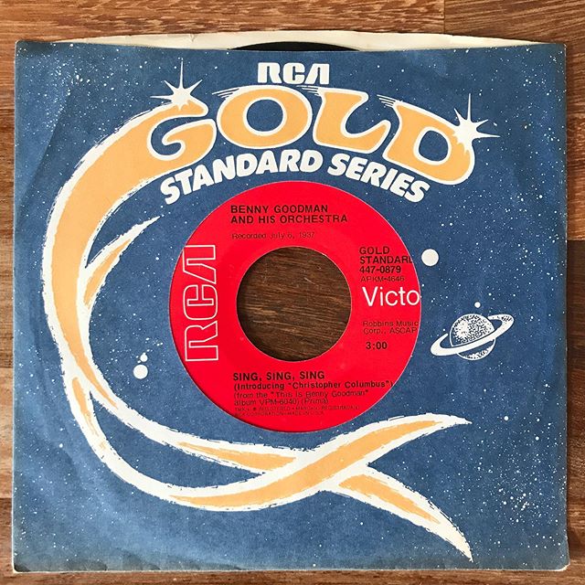 Sing, Sing, Sing by Benny Goodman and his Orchestra. RCA Victor 447-0879 (Gold Standard Series), 1971, USA.
&bull;
&bull;
Classic Benny Goodman big band banger - recorded 80 years ago. I&rsquo;ve got a beefed up version of this track that I first hea