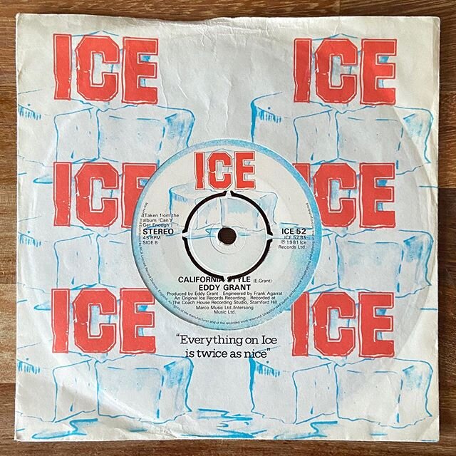 California Style by Eddy Grant. Ice Records, Ice 52, UK, 1981.
&bull;
&bull;
Upbeat reggae pop number by Eddy Grant and released on his own Ice Records label. Everything on 🧊 is twice as nice!
&bull;
&bull;
#IceRecords #EddyGrant #records #company45