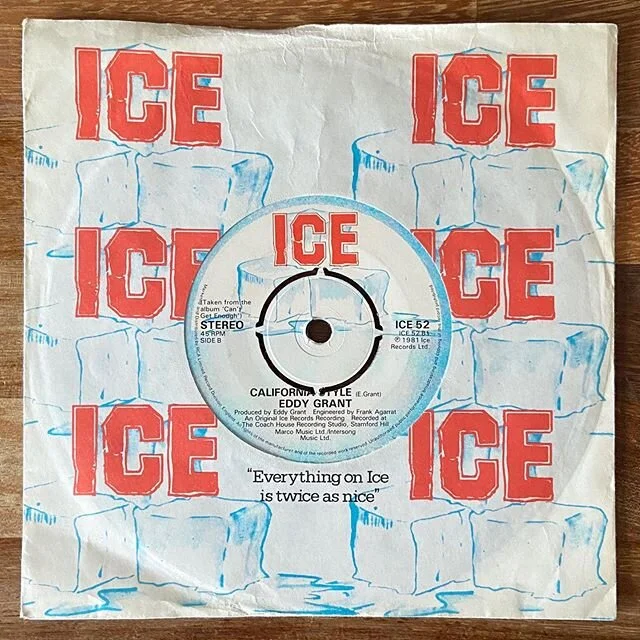 California Style by Eddy Grant. Ice Records, Ice 52, UK, 1981.
•
•
Upbeat reggae pop number by Eddy Grant and released on his own Ice Records label. Everything on 🧊 is twice as nice!
•
•
#IceRecords #EddyGrant #records #company45
