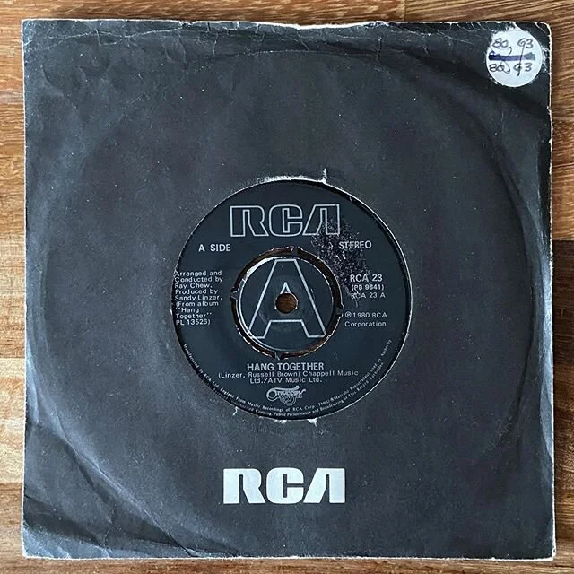 Hang Together by Odyssey. RCA, RCA 23 (PB 9641), UK, 1980.
•
•
Not RCA’s most fun 7” sleeve design, but I absolutely love this record. The 7” doesn’t quite get to the piano breakdown section that’s on the 12&rd
