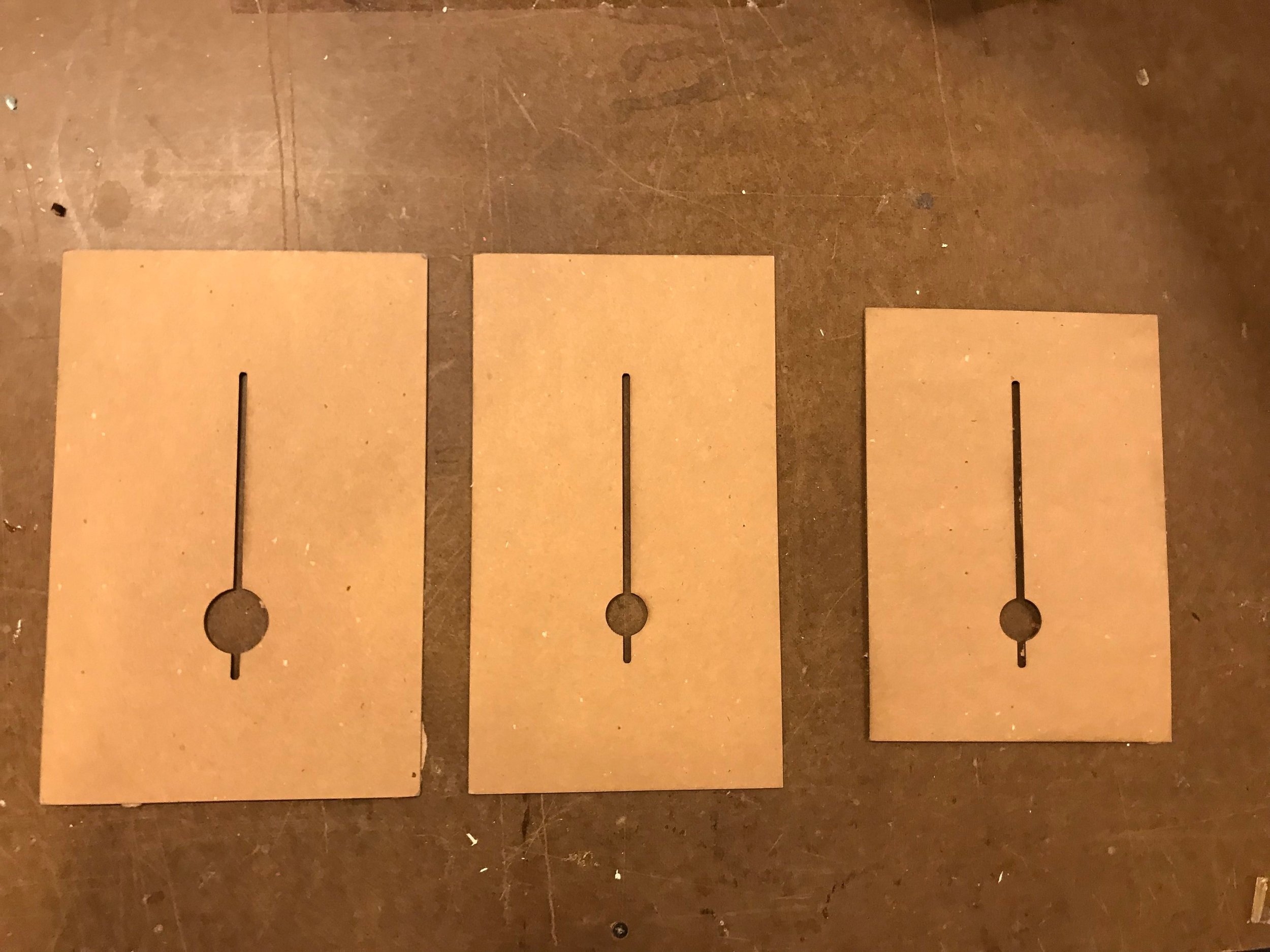  Experimenting with front design and proportions in cardboard. 