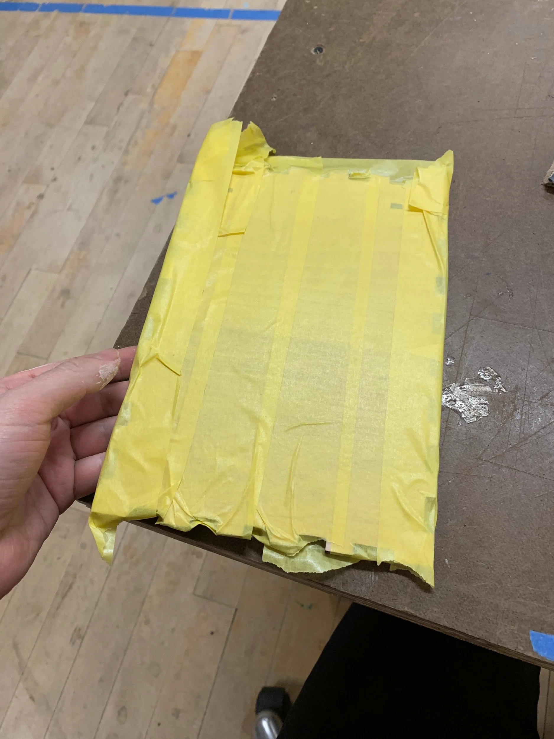  Prepping inside to be painted to diffuse light. 