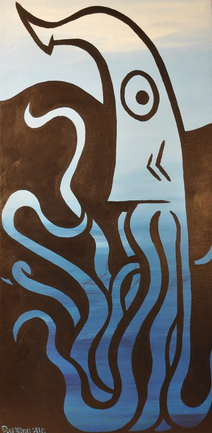 "Squid" 2011 12"x 24" Acrylic paint and oil based pen on canvas