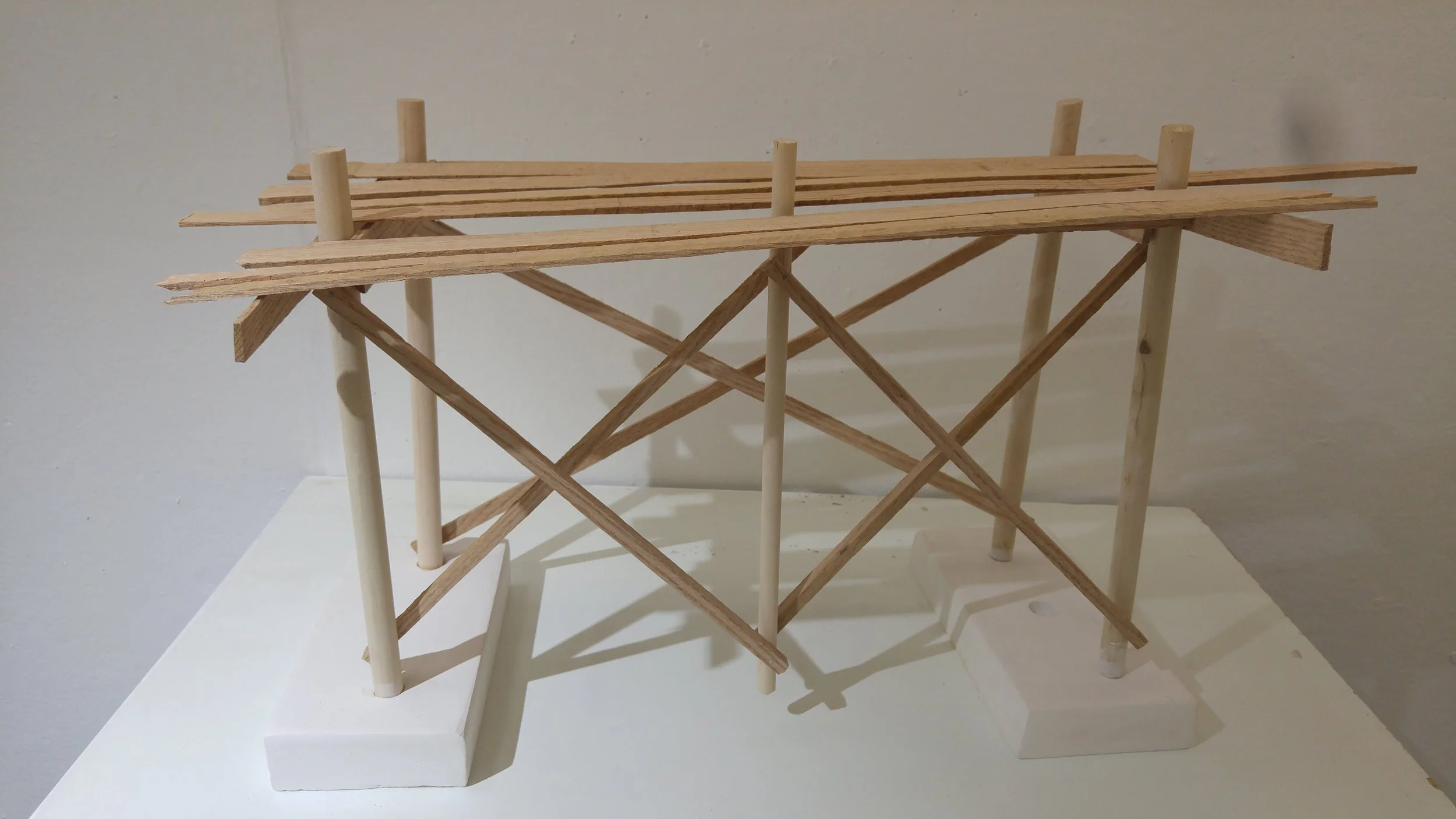 "Pier Studies" 2017 Oak, pine, and hydrocal