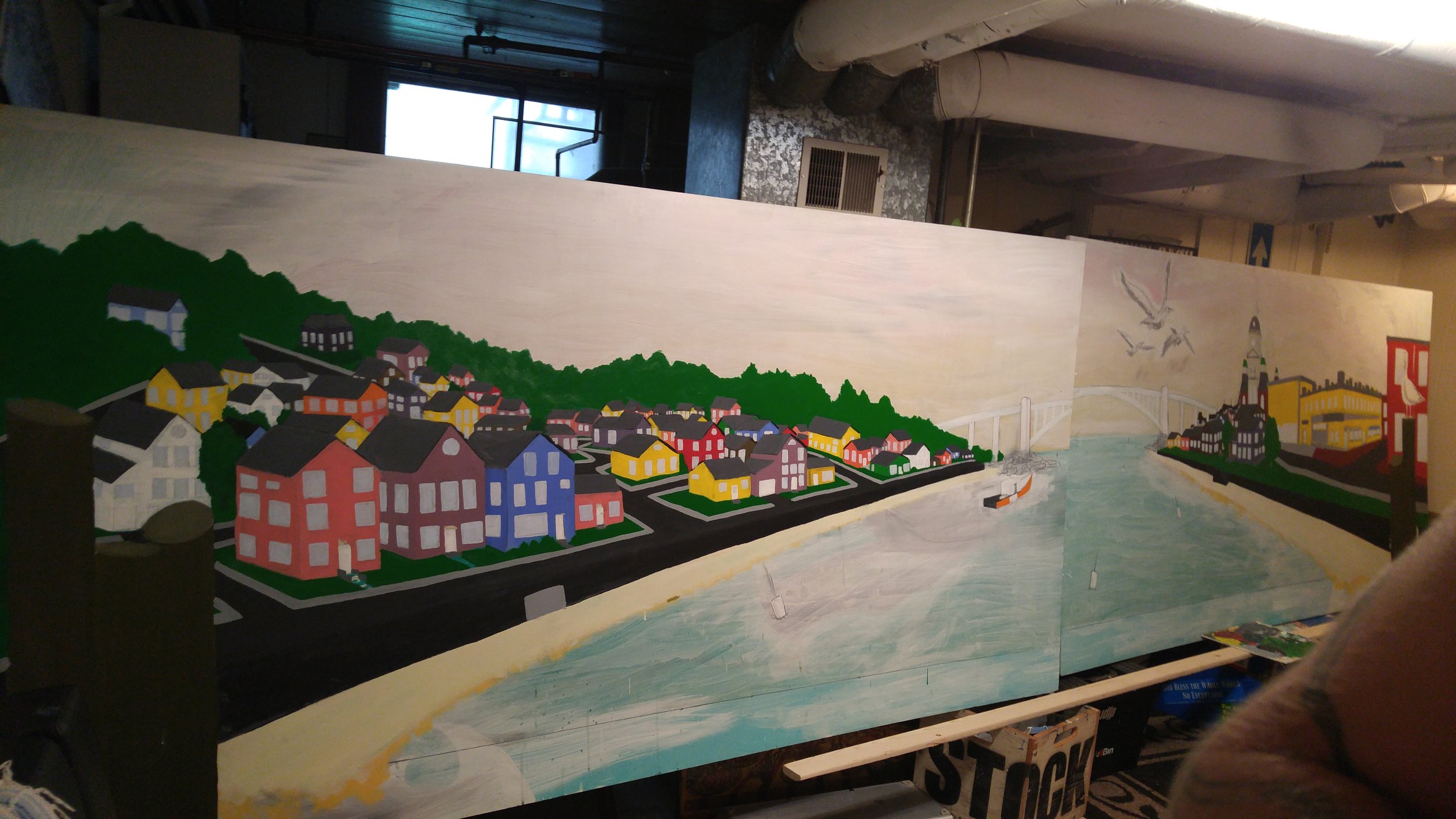 Full mural in progress