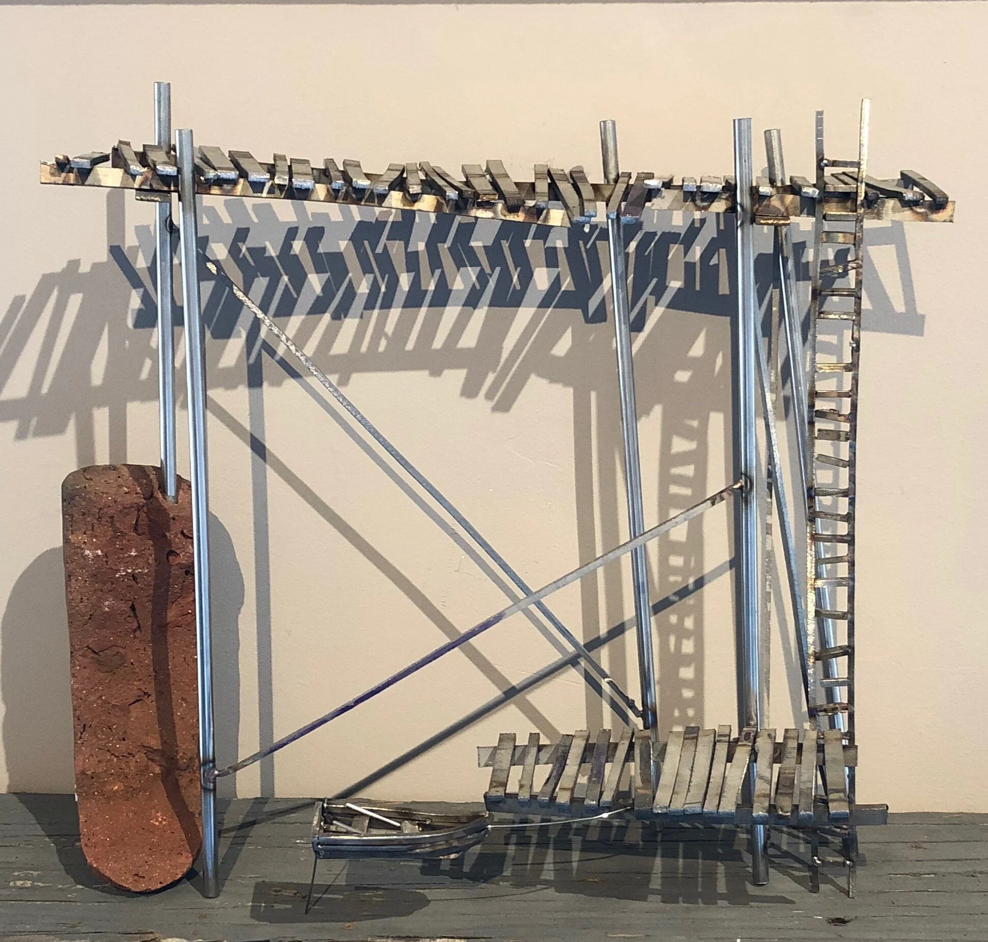 “Ten Pound Brick Dock” Brick from ten pound island, stainless steel