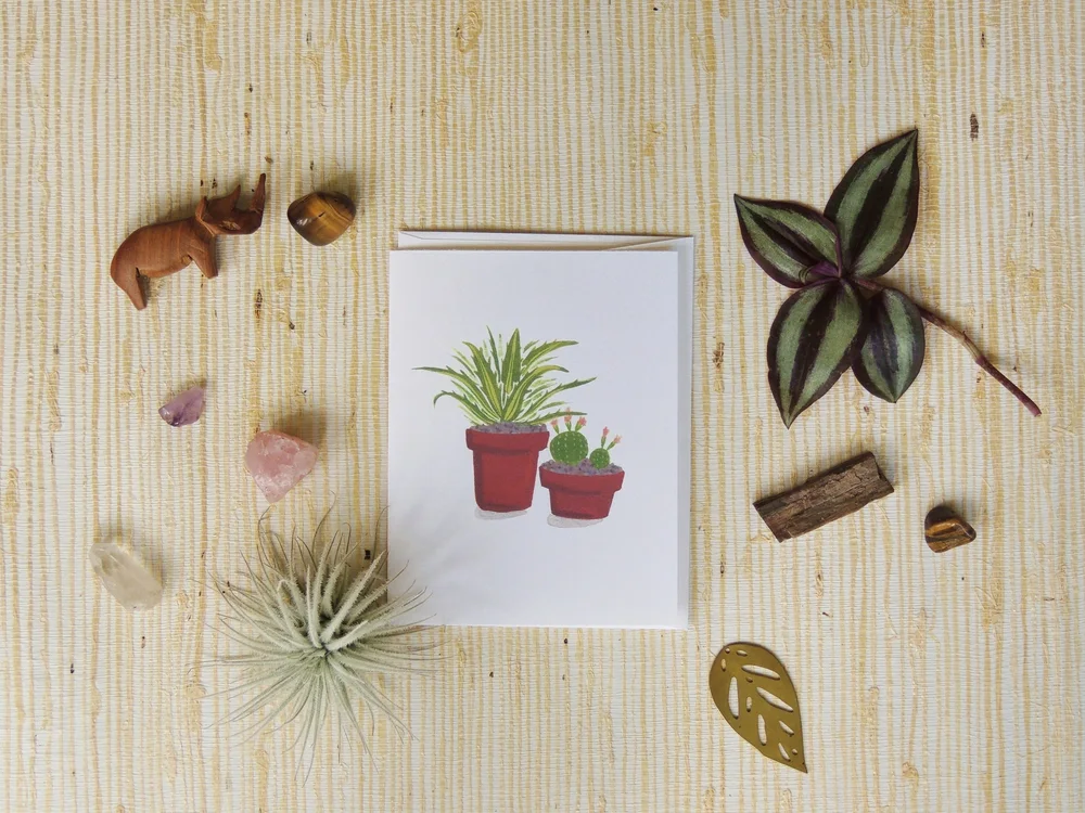 Agave + Spiny Star Cactus Greeting Card  HandHeld & Company
