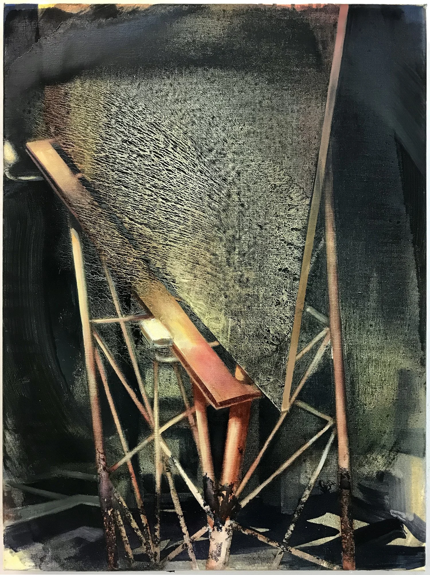   Billboard , 2018, Ink and oil on canvas, 24 x 18 inches 