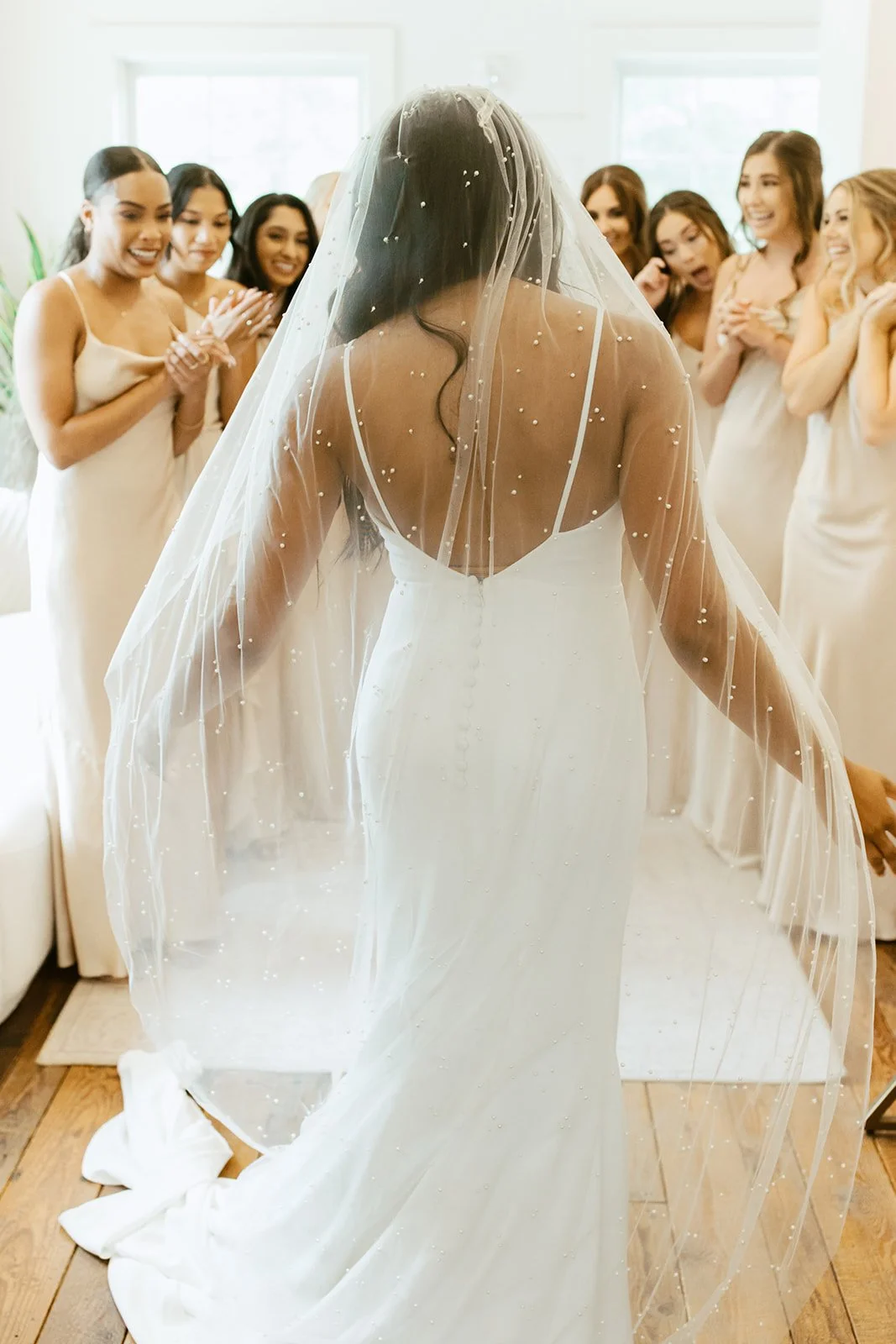 Barn of Chapel Hill Raleigh Wedding Planner NC Slauer Events and Design Pearl Veil Bridesmaids First Look.jpg
