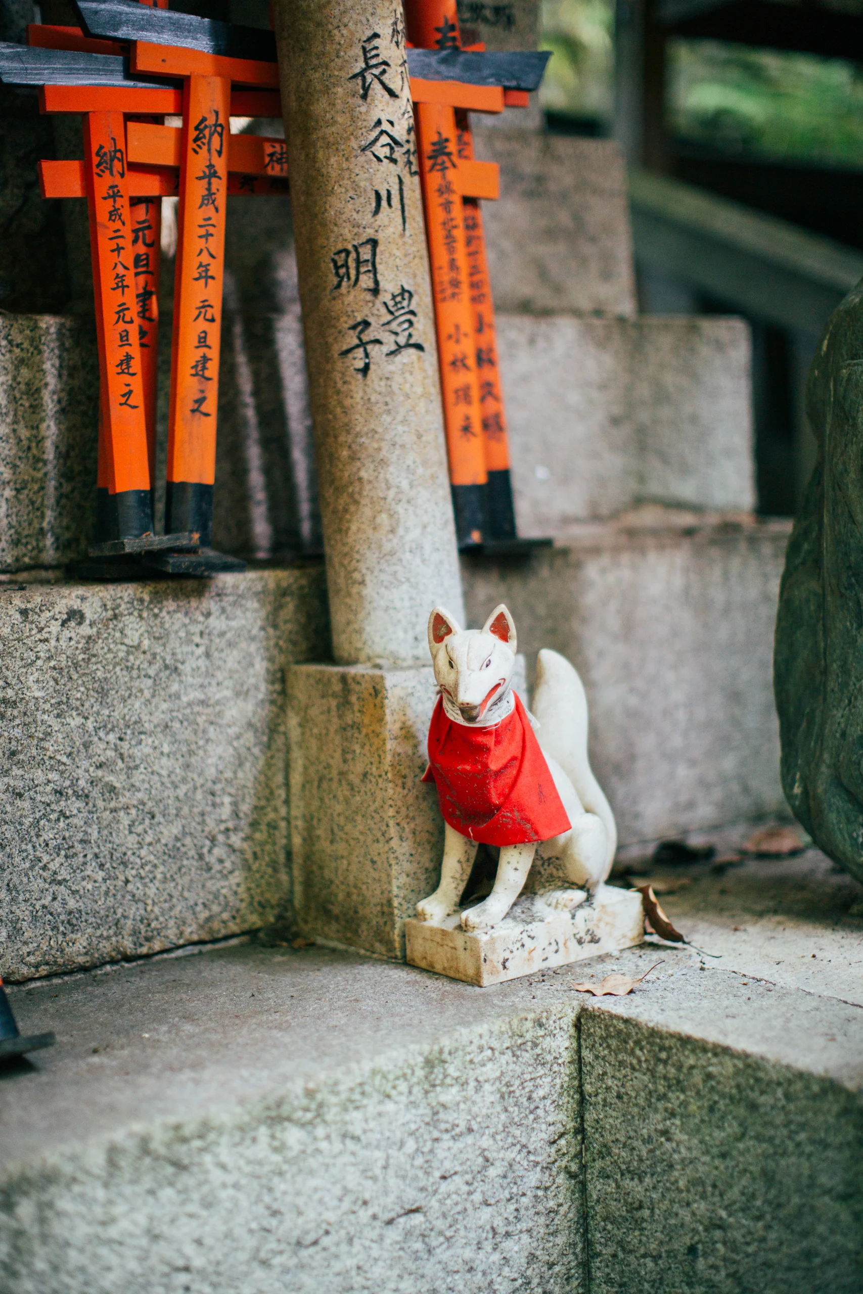 Unsurprisingly, aside from the many tori gates, the shrine is rife with statues and figures of foxes.