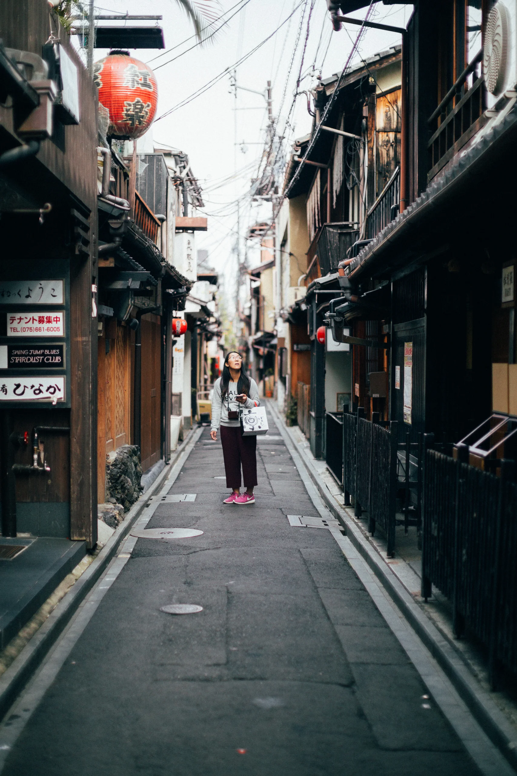 Back to Ponto-cho and these crazy narrow (but immensely photogenic) alleys. Ponto-cho is pretty lively at night with tons of eateries for you to hop around. In particular, most of the restaurants to the right in this photo have patios/platforms that back onto the riverside of the Kamo.