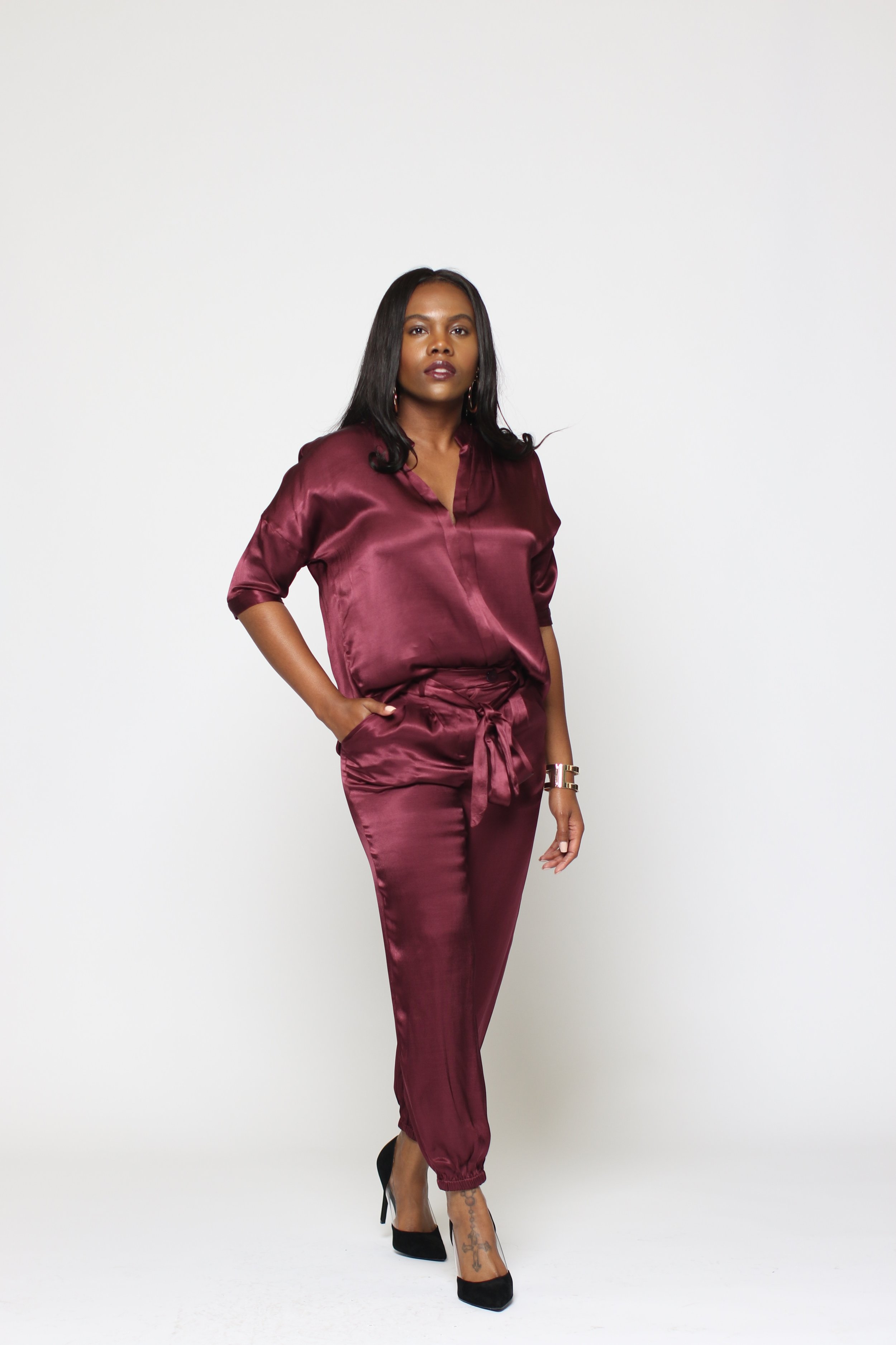 Satin Two Piece Jogger Set — 4Twenty4 