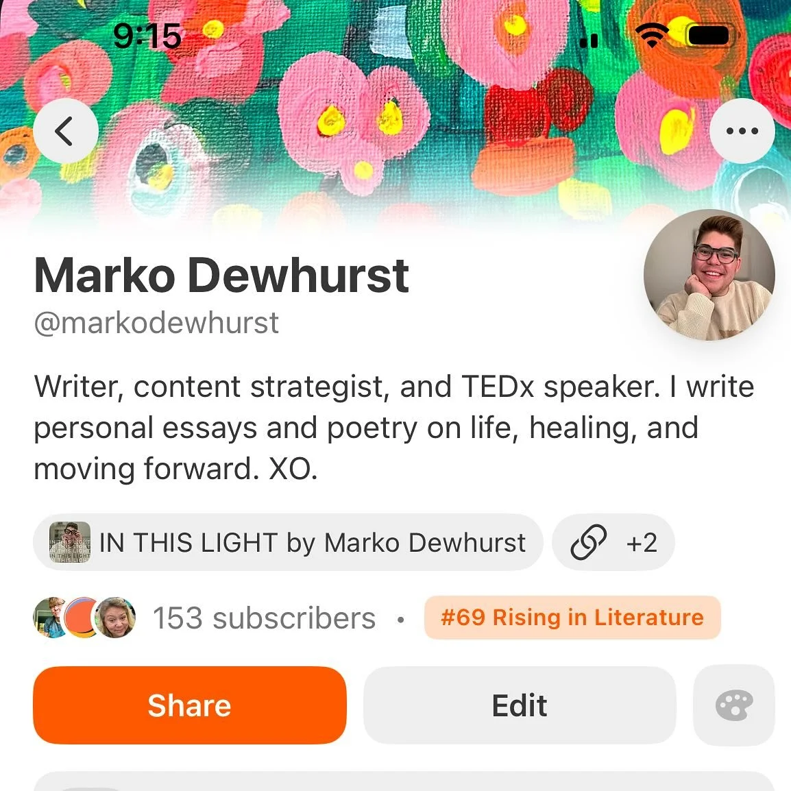 So I guess being a Rising Writer on @substack is becoming a regular occurrence! Thank you all for your support of IN THIS LIGHT. It means so much to me! If you like any of my words, please subscribe 🧡 Link is in bio.

P.S. Did you read the essay I j