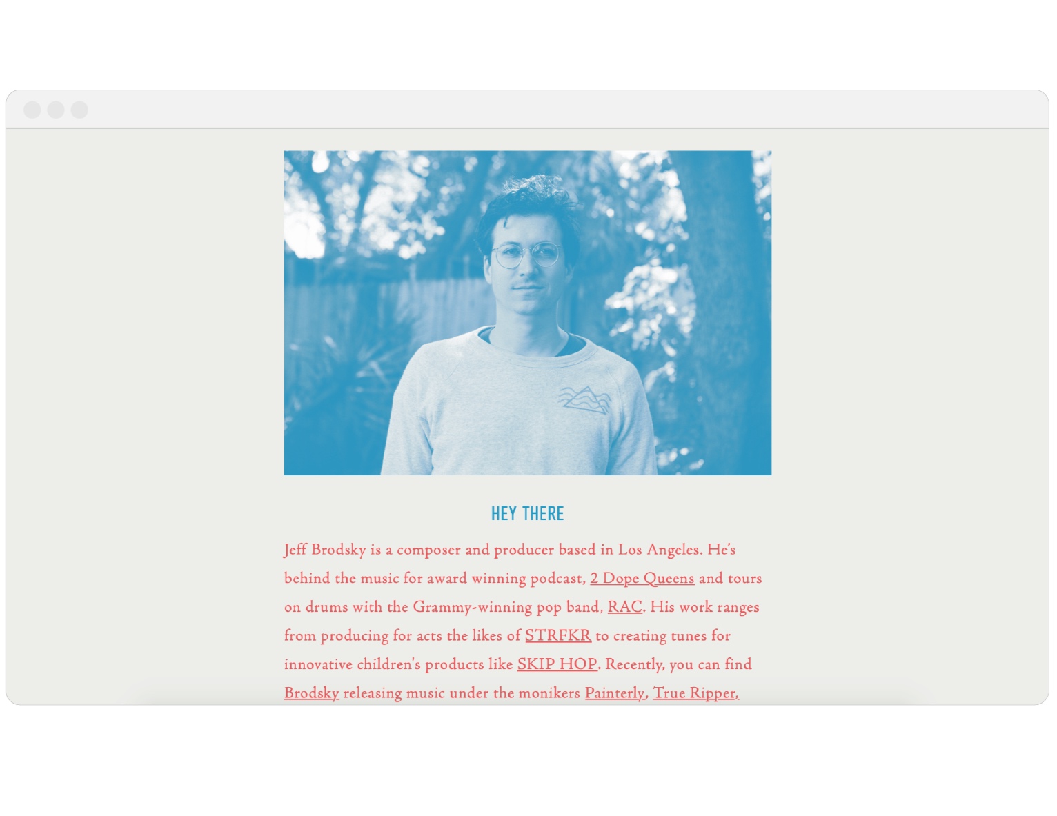 Branding, Squarespace Customization Client: Jeffrey Brodsky Los Angeles, California