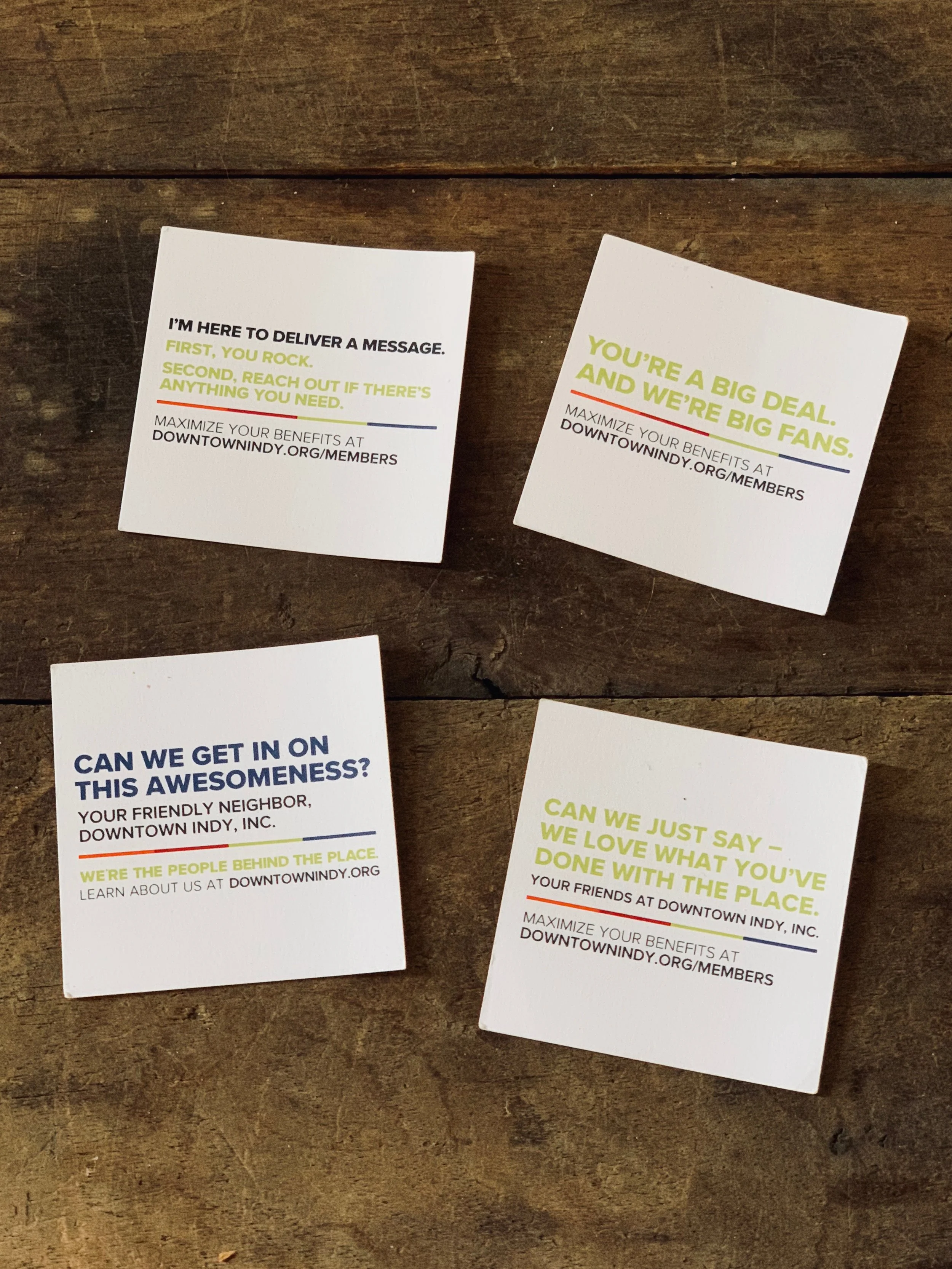 Downtown Indy Inc. Leave-behind Cards