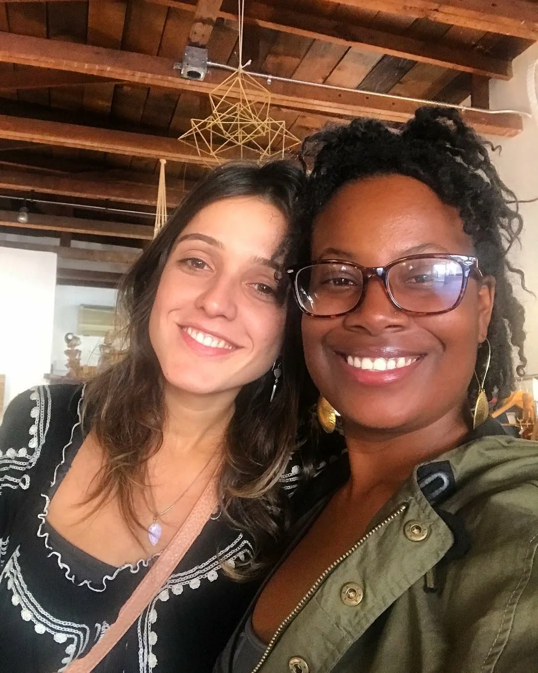Krystin Wills with Mayara Boaretta Rocha, Women In Film filmmaker of Mulheres de Terra, a Brazilian documentary about traditional midwives.