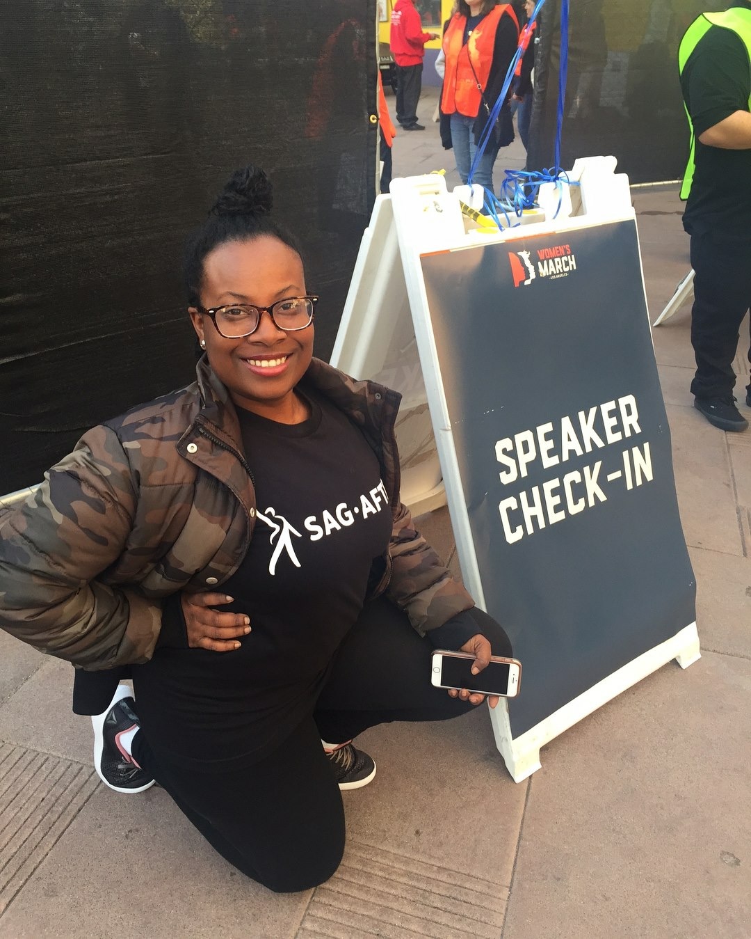 Krystin Wills at Speaker Check In for Women's March, Los Angeles.