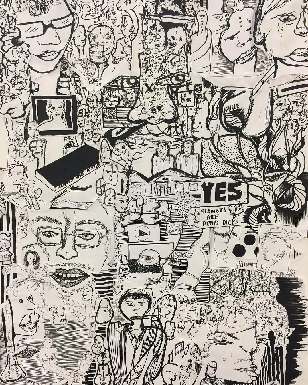 Everyone I met , collage on paper,  The Chat Project, 2017 