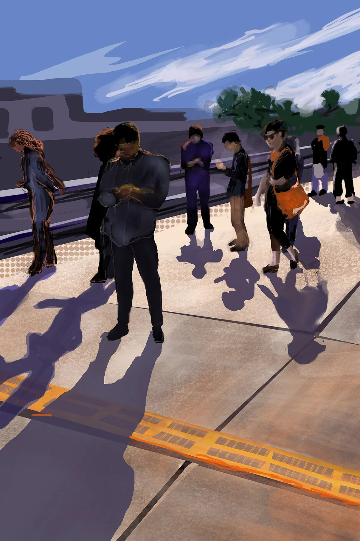 Caltrain Station Shadows (Palo Alto)