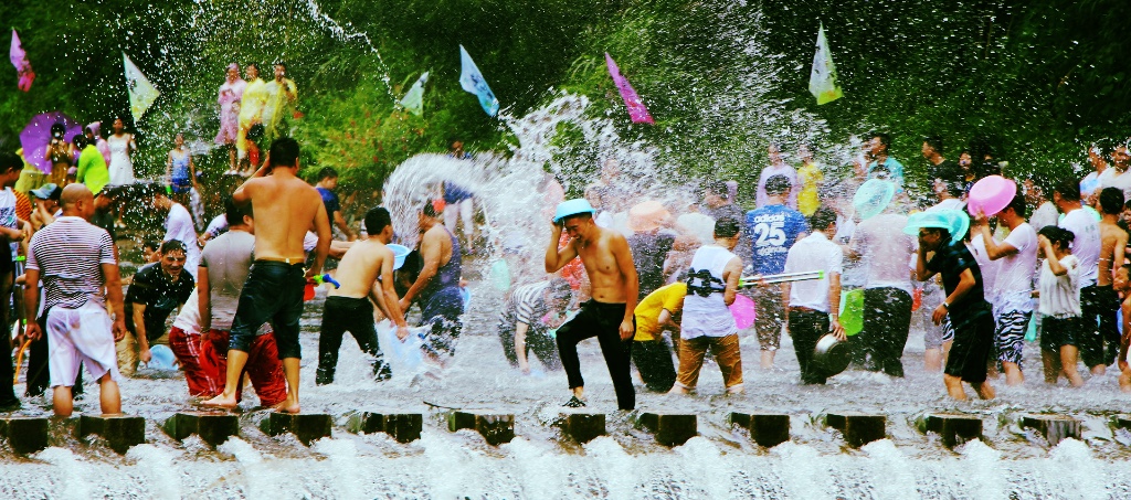 Water Festival that happens during Songkran, Thai New Year. The celebration usually last about a week during the second week of April. 