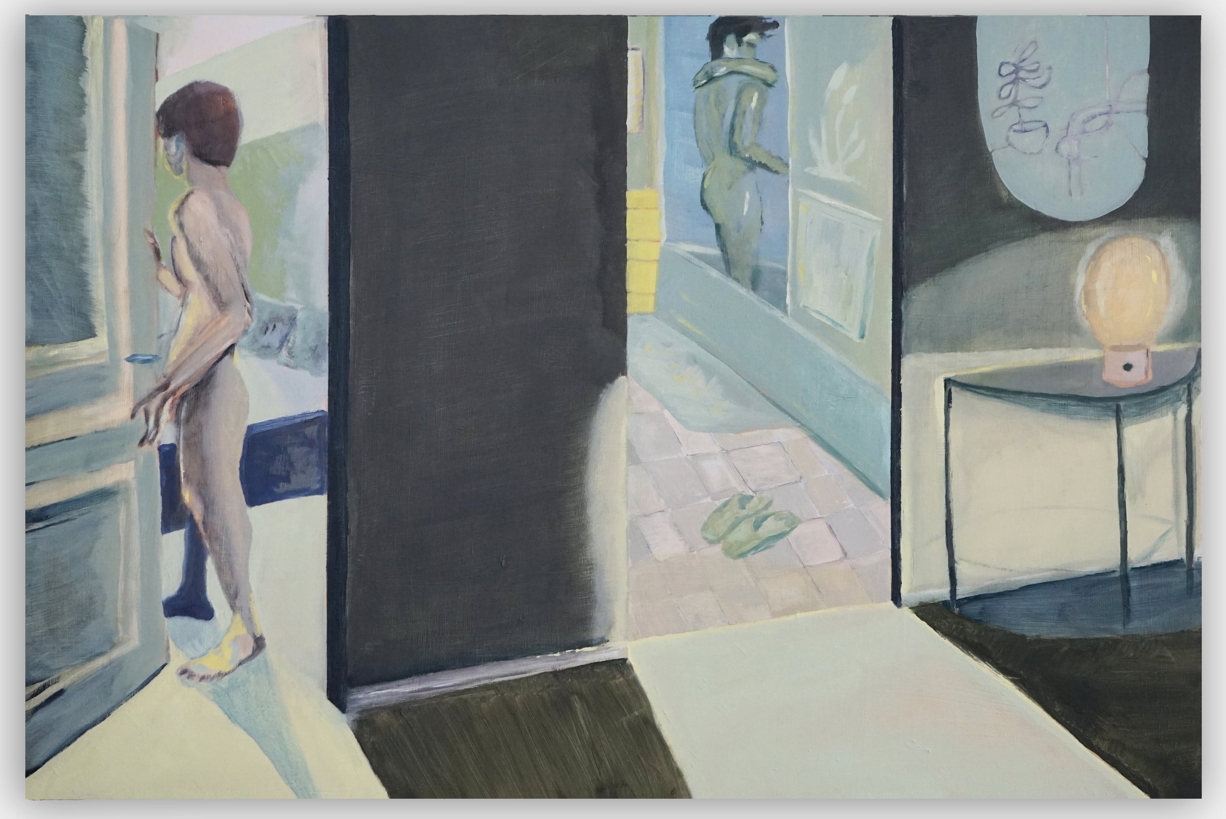 I'm supposed to be here 24 x 36 in. 60.6 x 90.4 cm oil on panel 2020