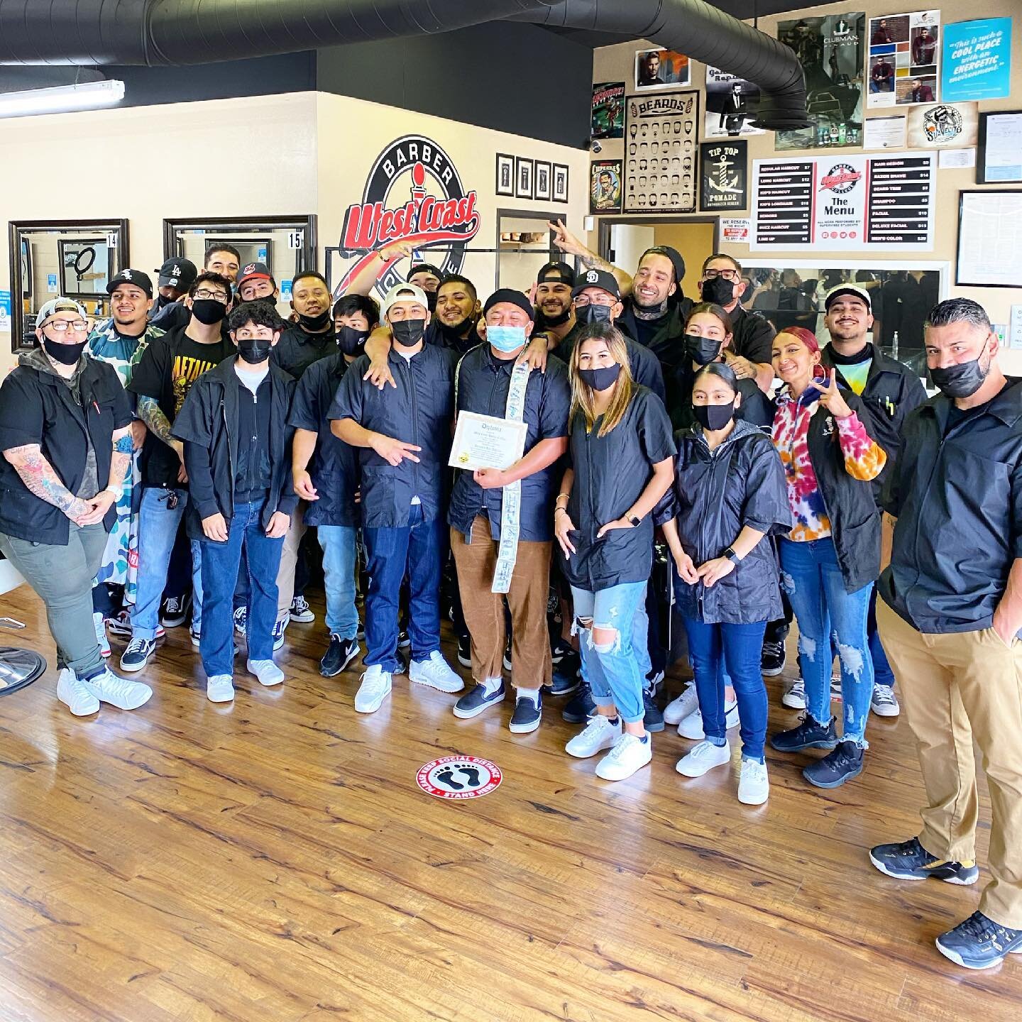 Another graduate in the books!! Congratulations to @limitless.blendz on his completions of 1500 hours. Wish you the best of success with your new career! #westcoastbarbercollege #barbercollege #barberschool #oceanside #barbershop #barber #barberlife 